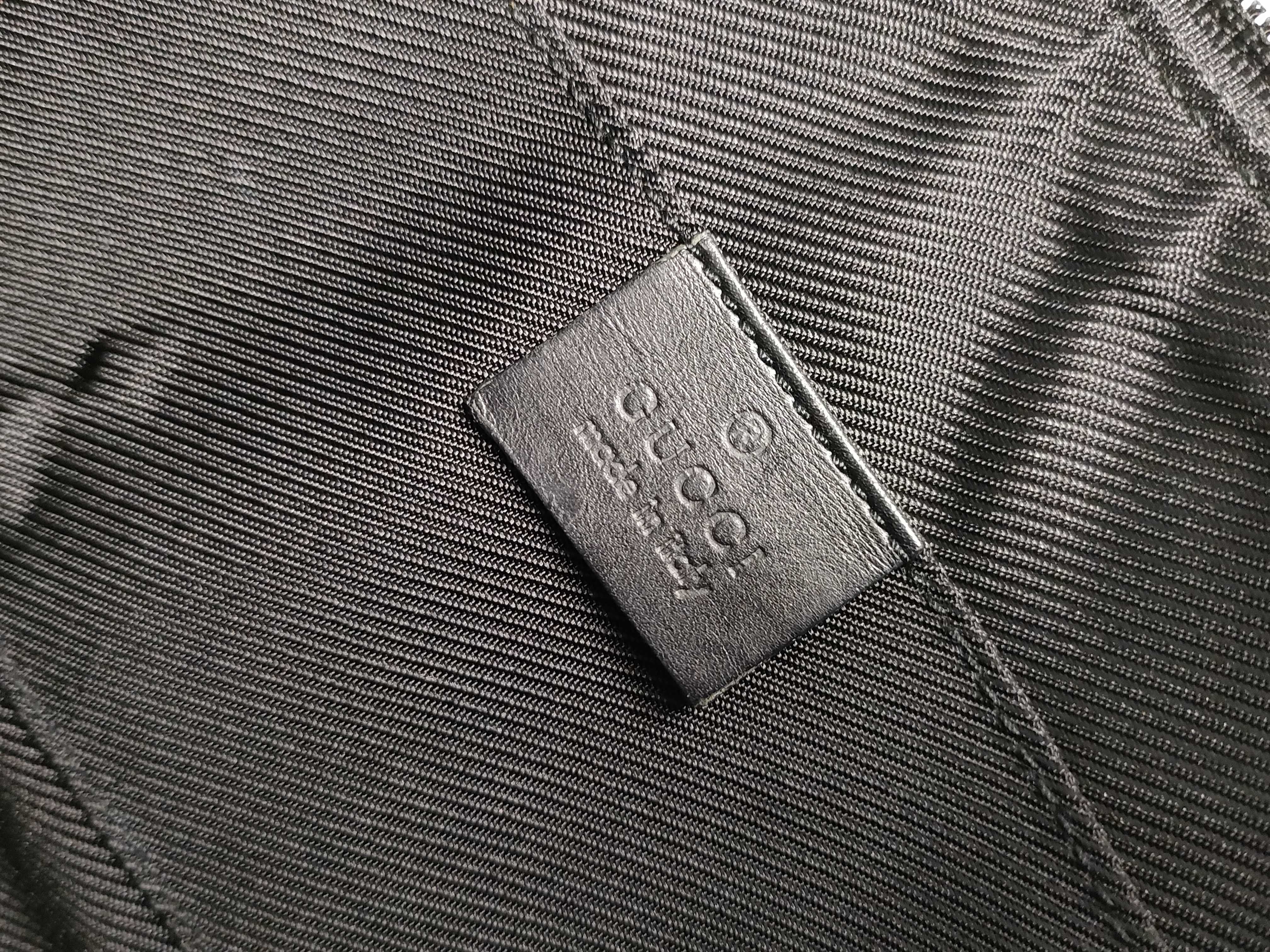 handbag/accessory pouch, leather and canvas, GG pattern. — view 11