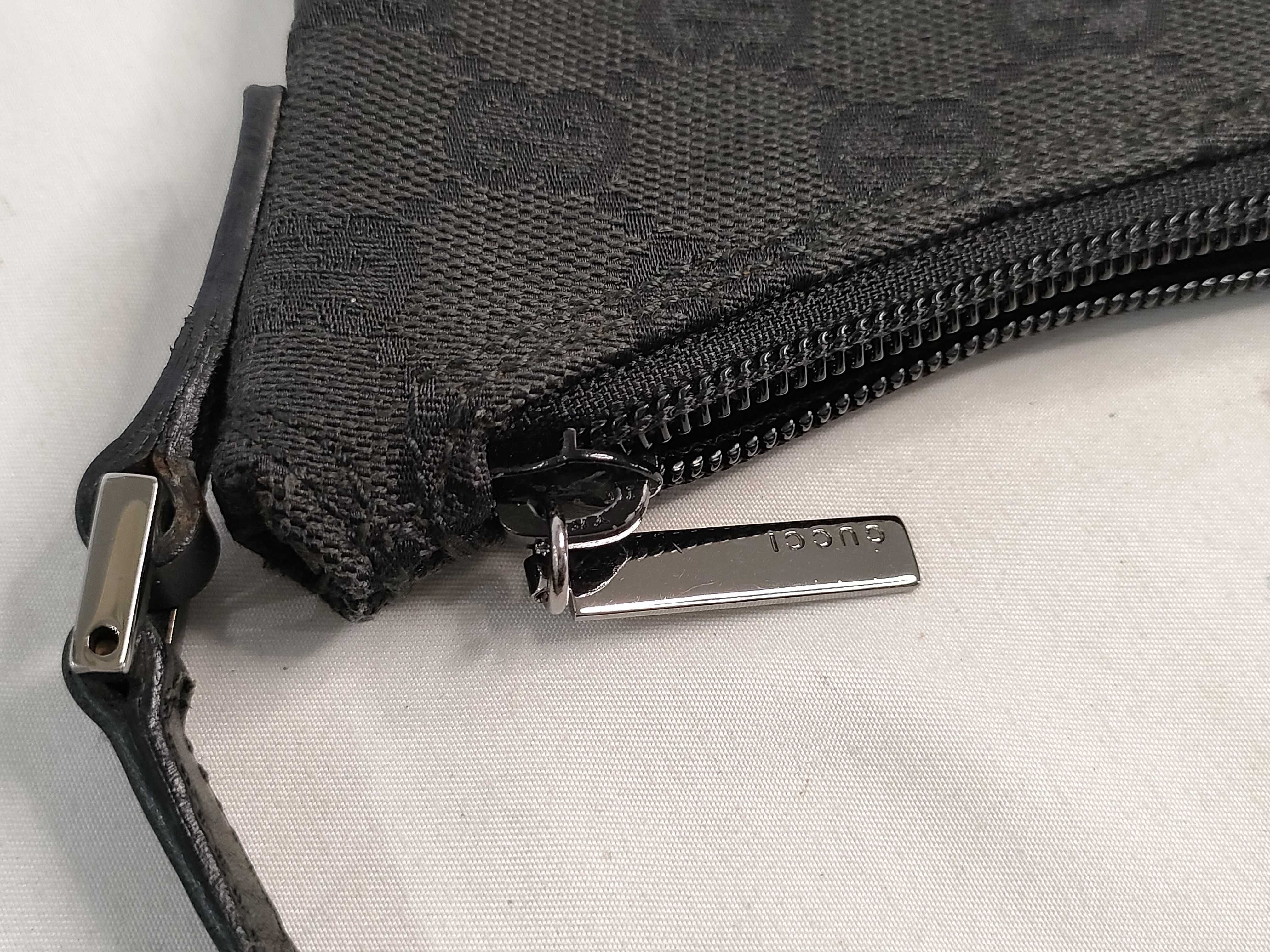 handbag/accessory pouch, leather and canvas, GG pattern. — view 13
