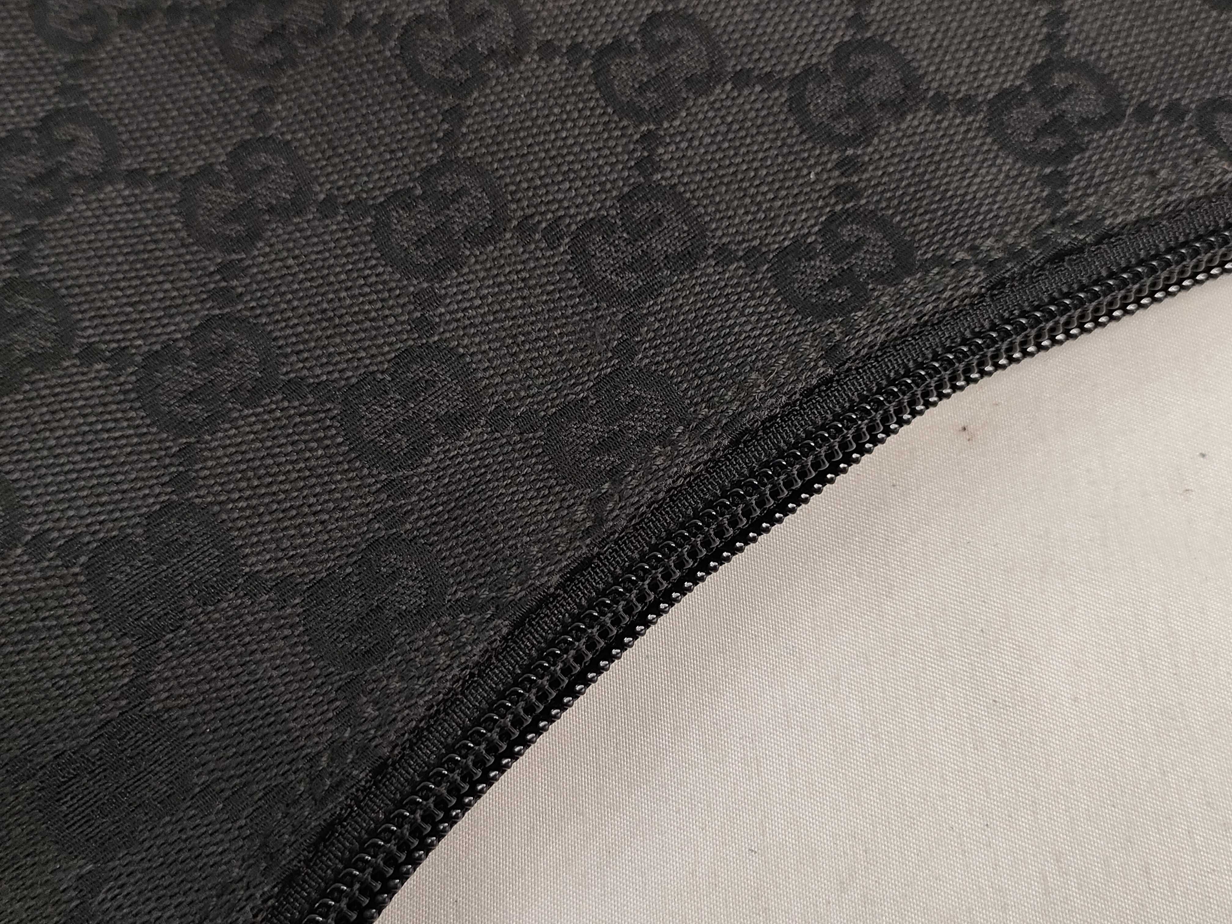 handbag/accessory pouch, leather and canvas, GG pattern. — view 14