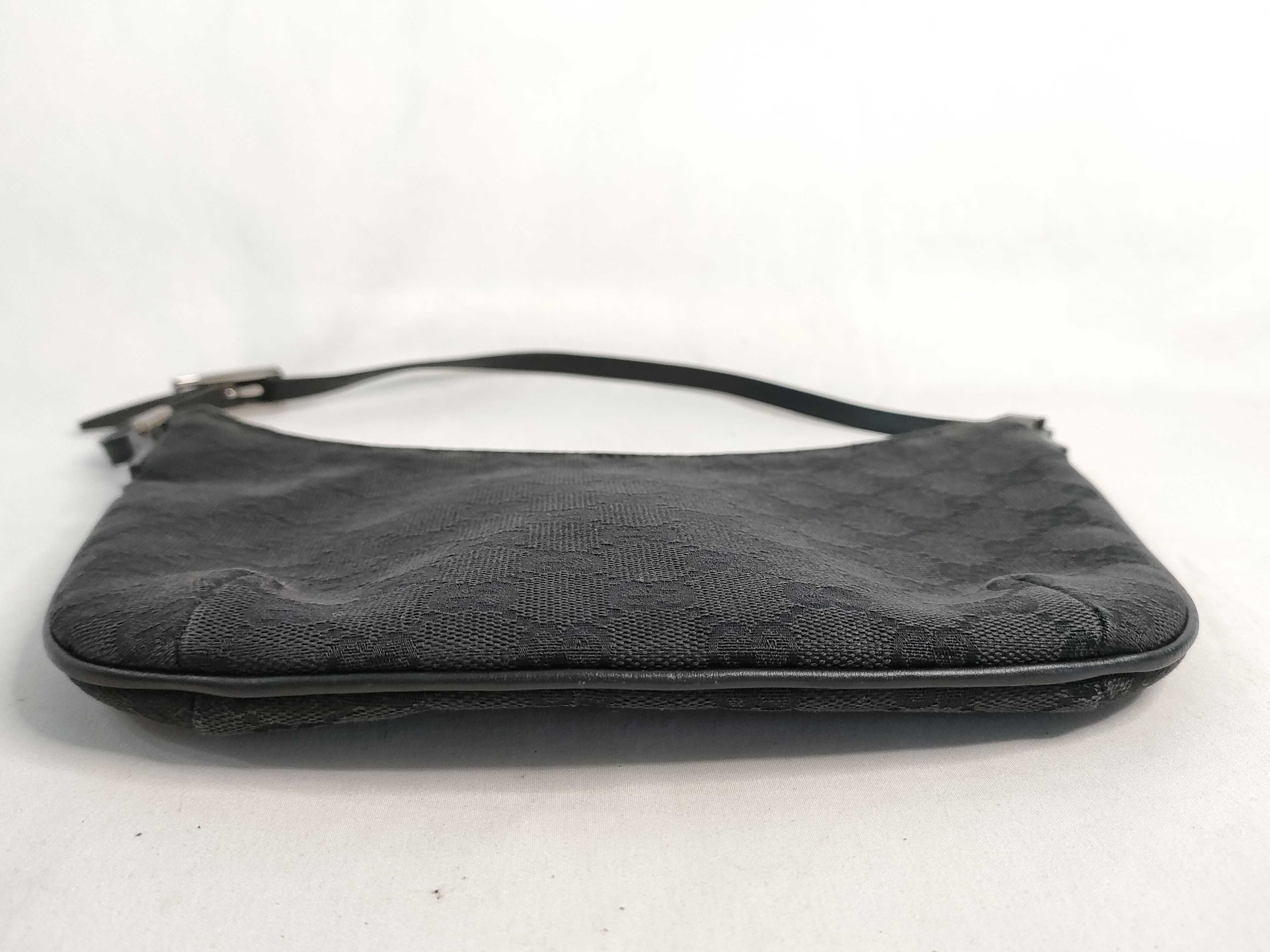 handbag/accessory pouch, leather and canvas, GG pattern. — view 7