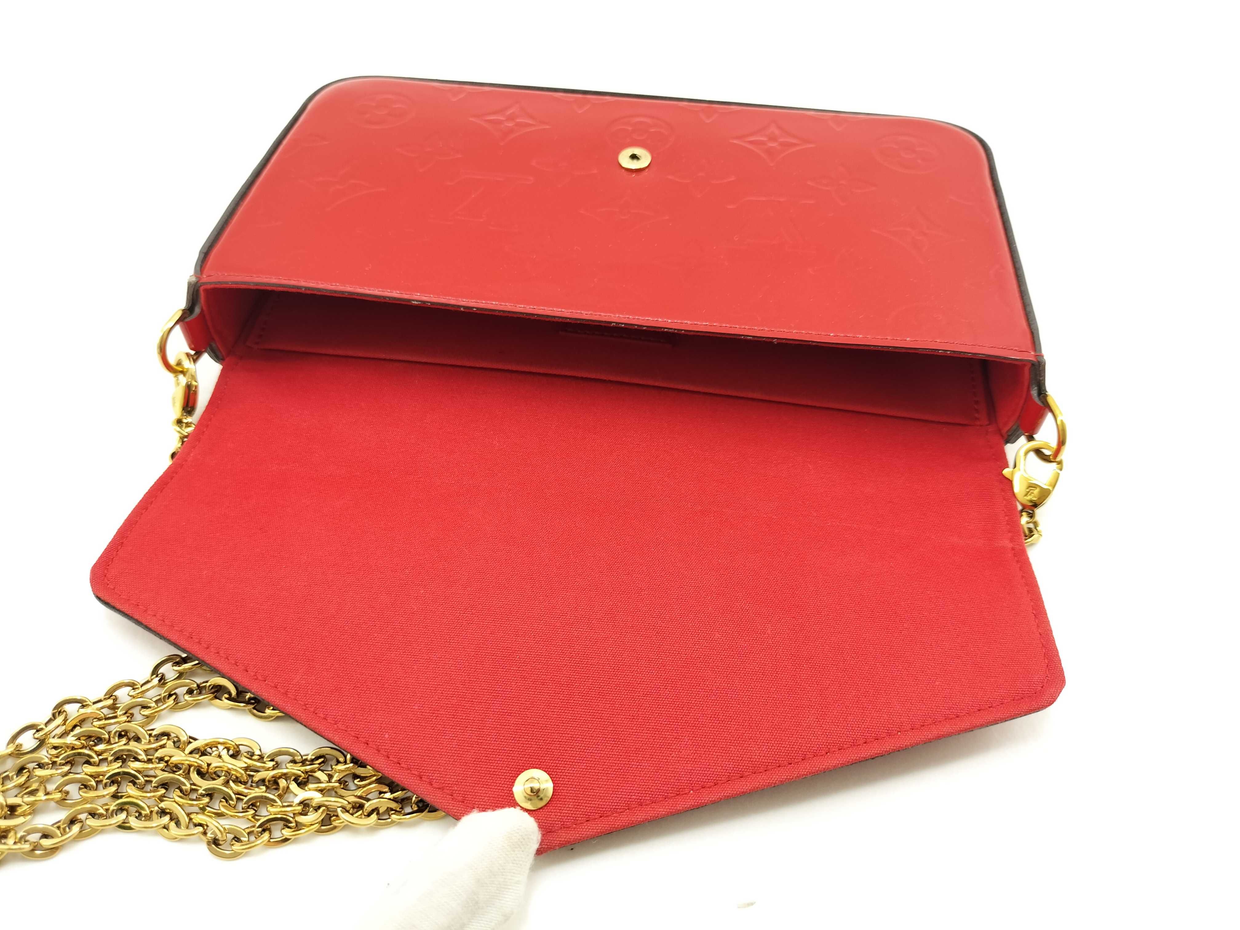 Vernis Louis Vuitton Enamel Pochette Felicie Monogram Shoulder Bag — view 8