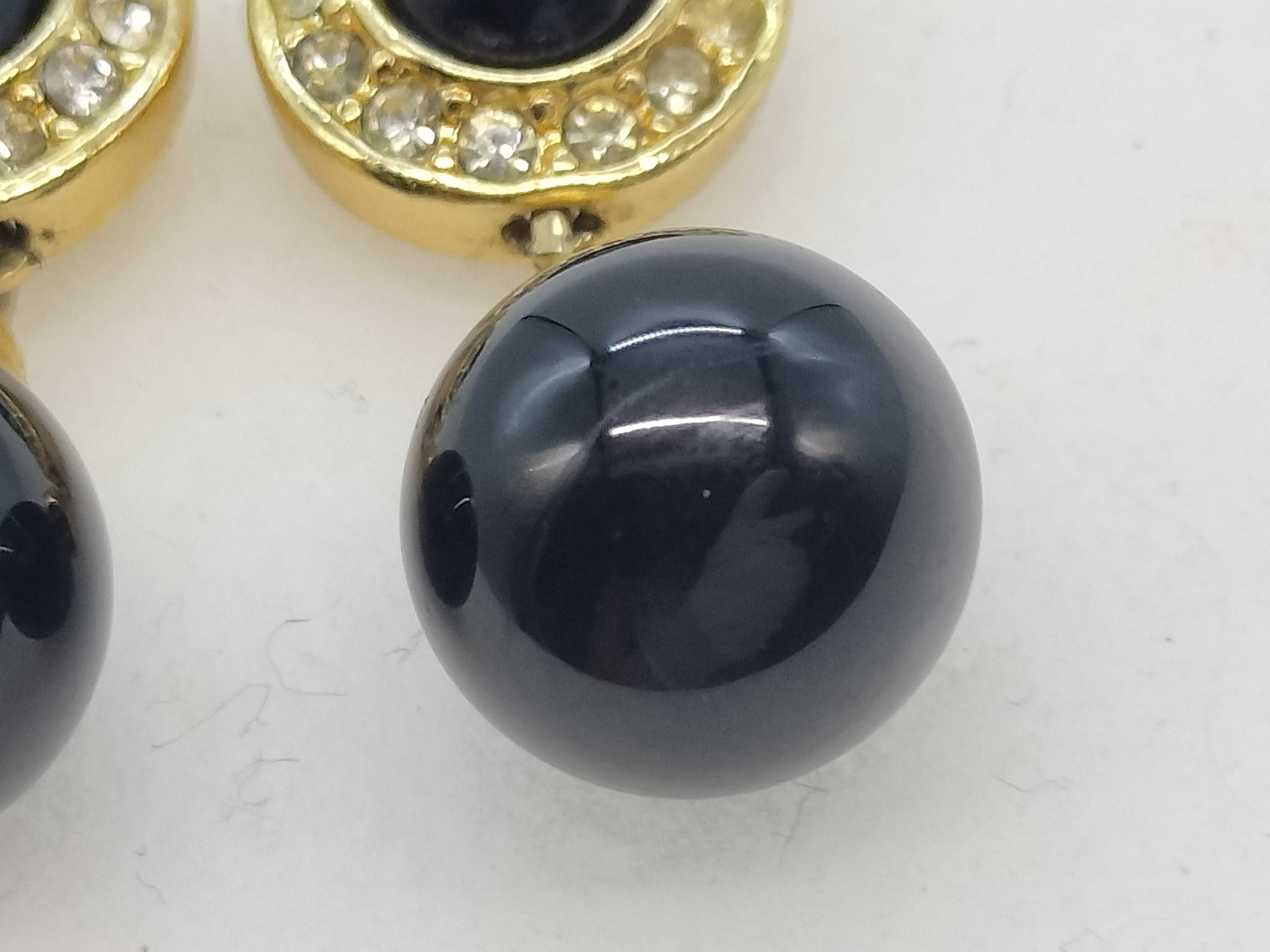 rhinestone and round stone earrings (without backing) — view 2
