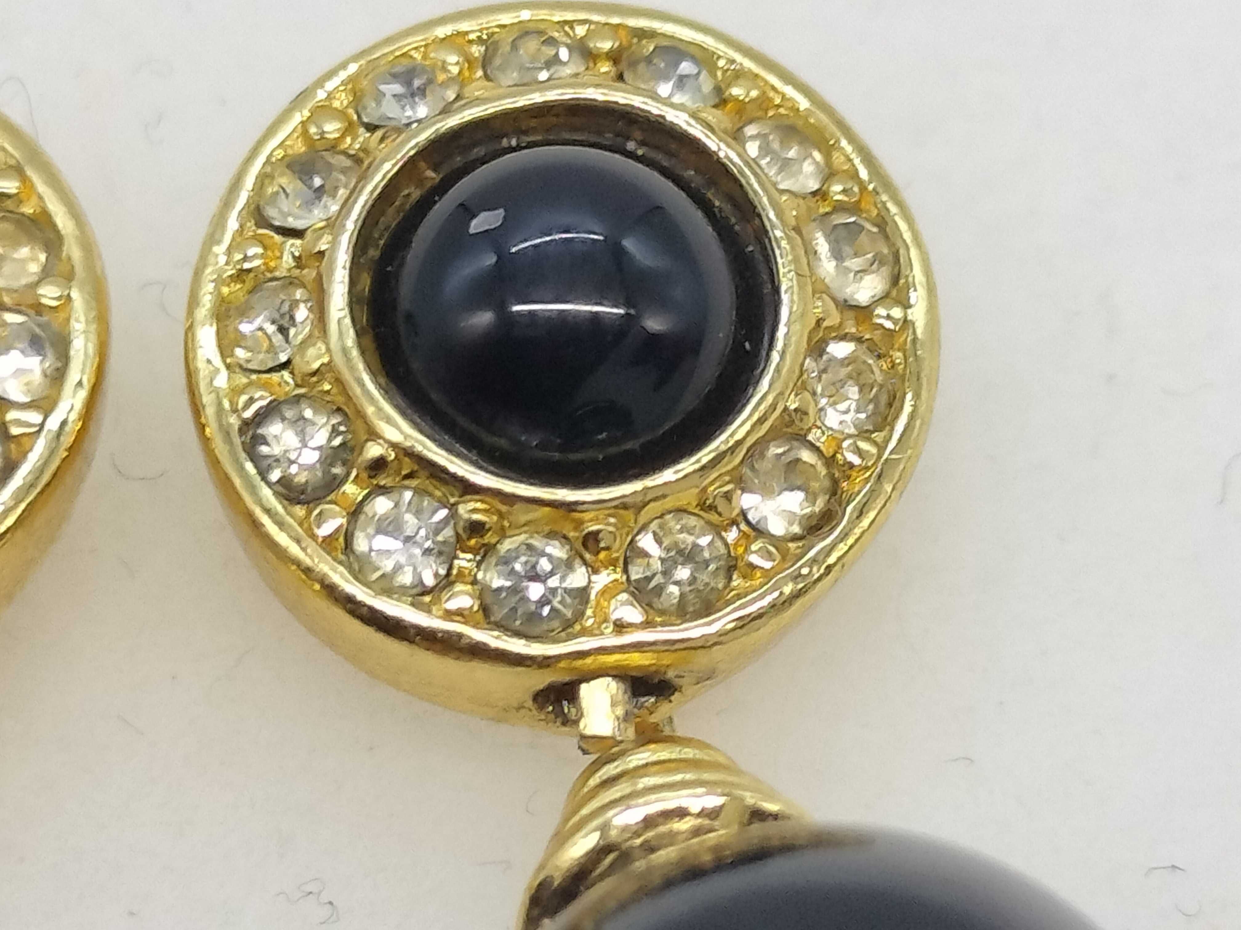 rhinestone and round stone earrings (without backing) — view 3