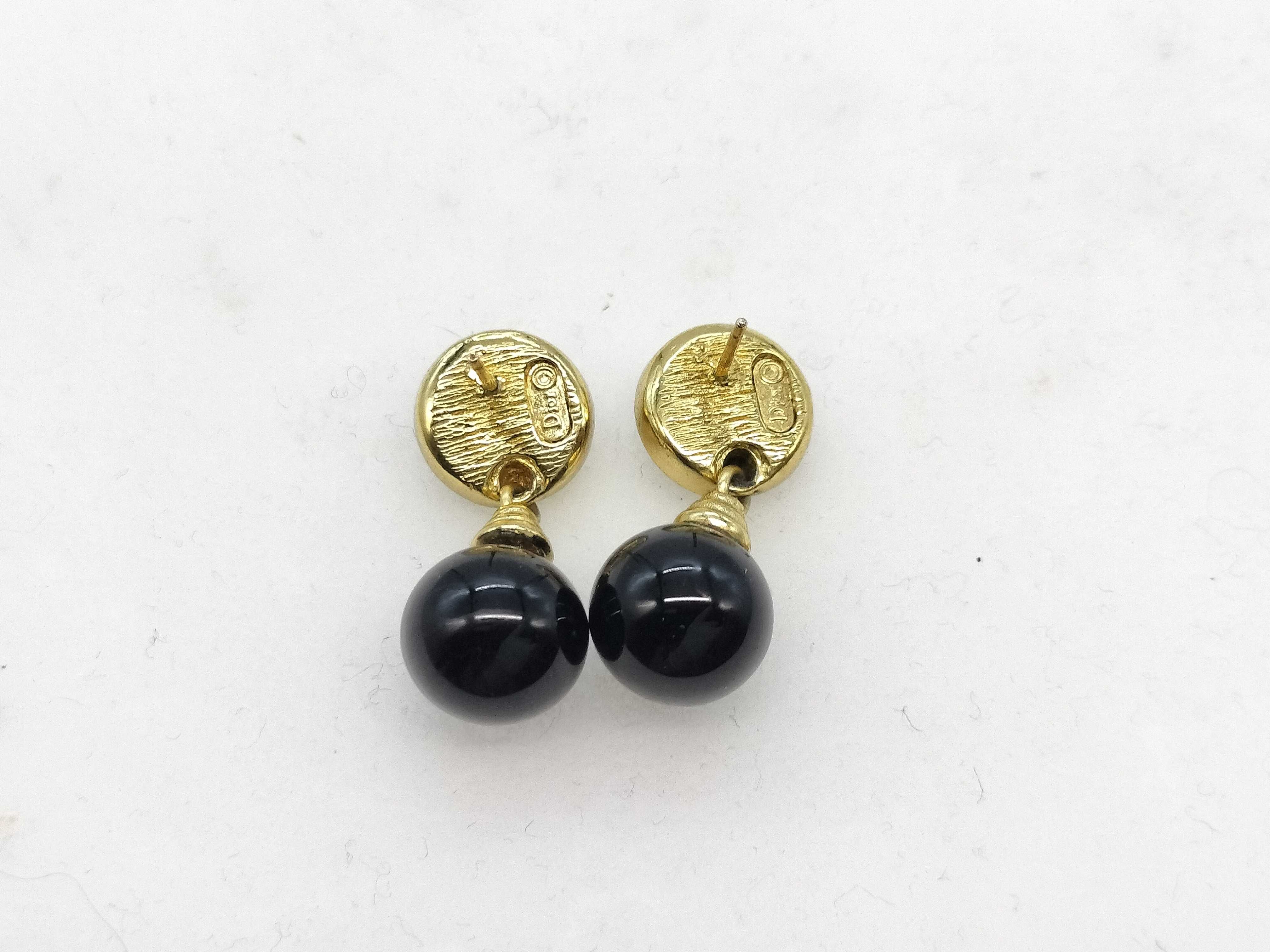 rhinestone and round stone earrings (without backing) — view 4