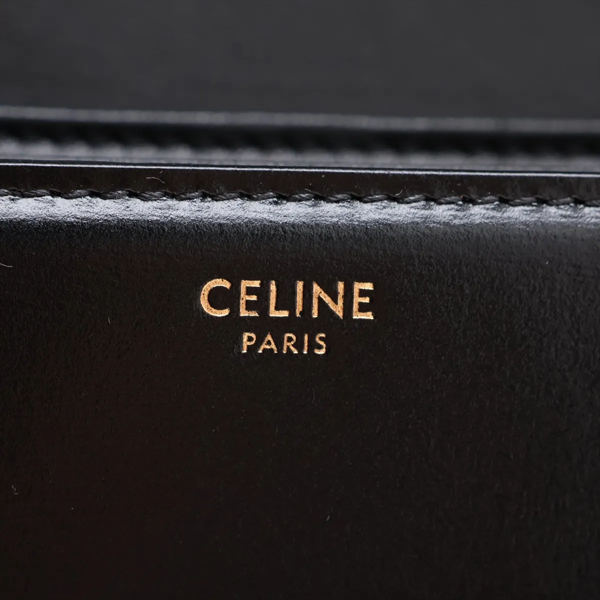 Triomphe Teen Leather Shoulder Bag, Black — view 11