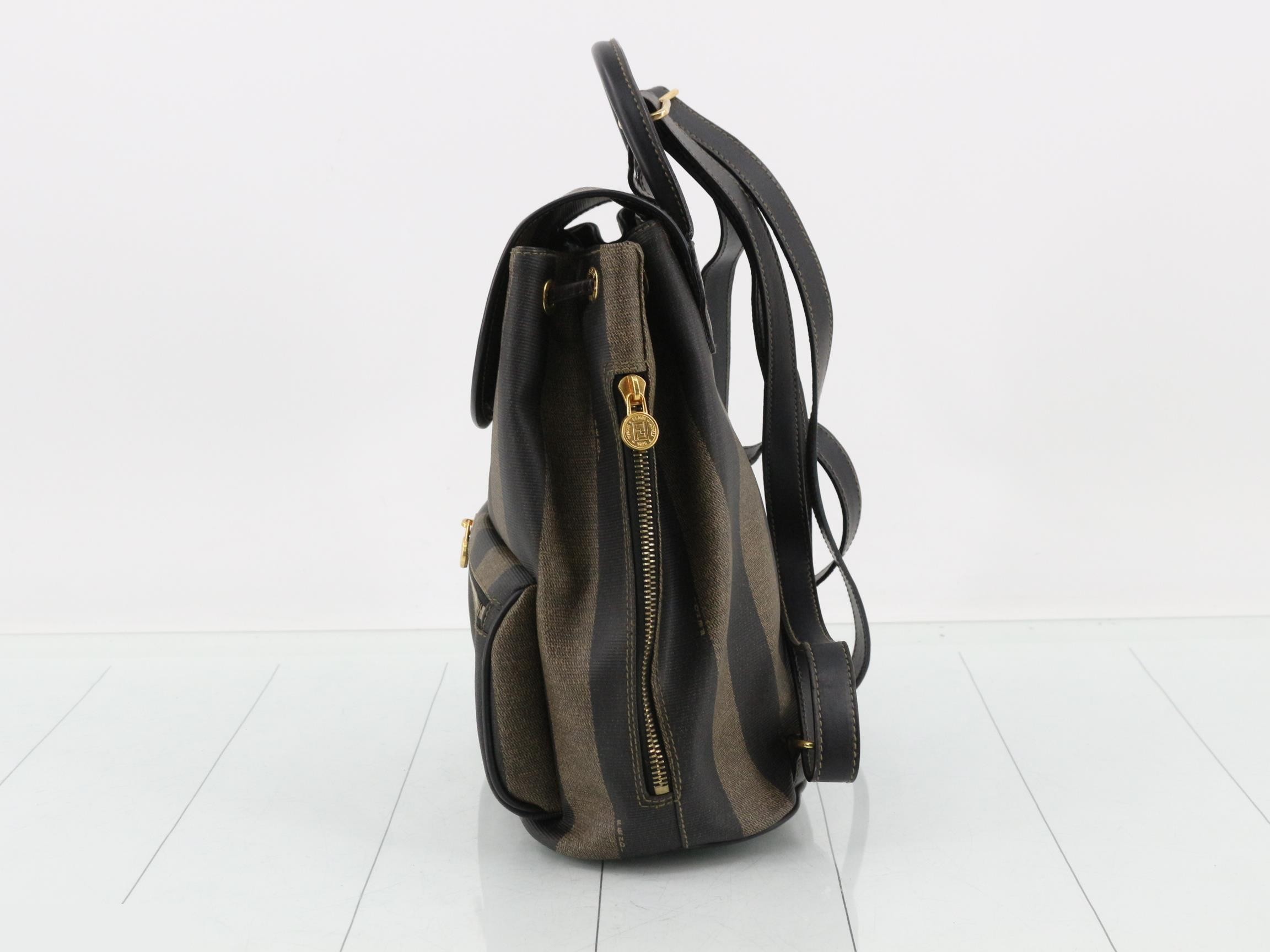 Pecan Backpack, PVC/Leather, Brown — view 3