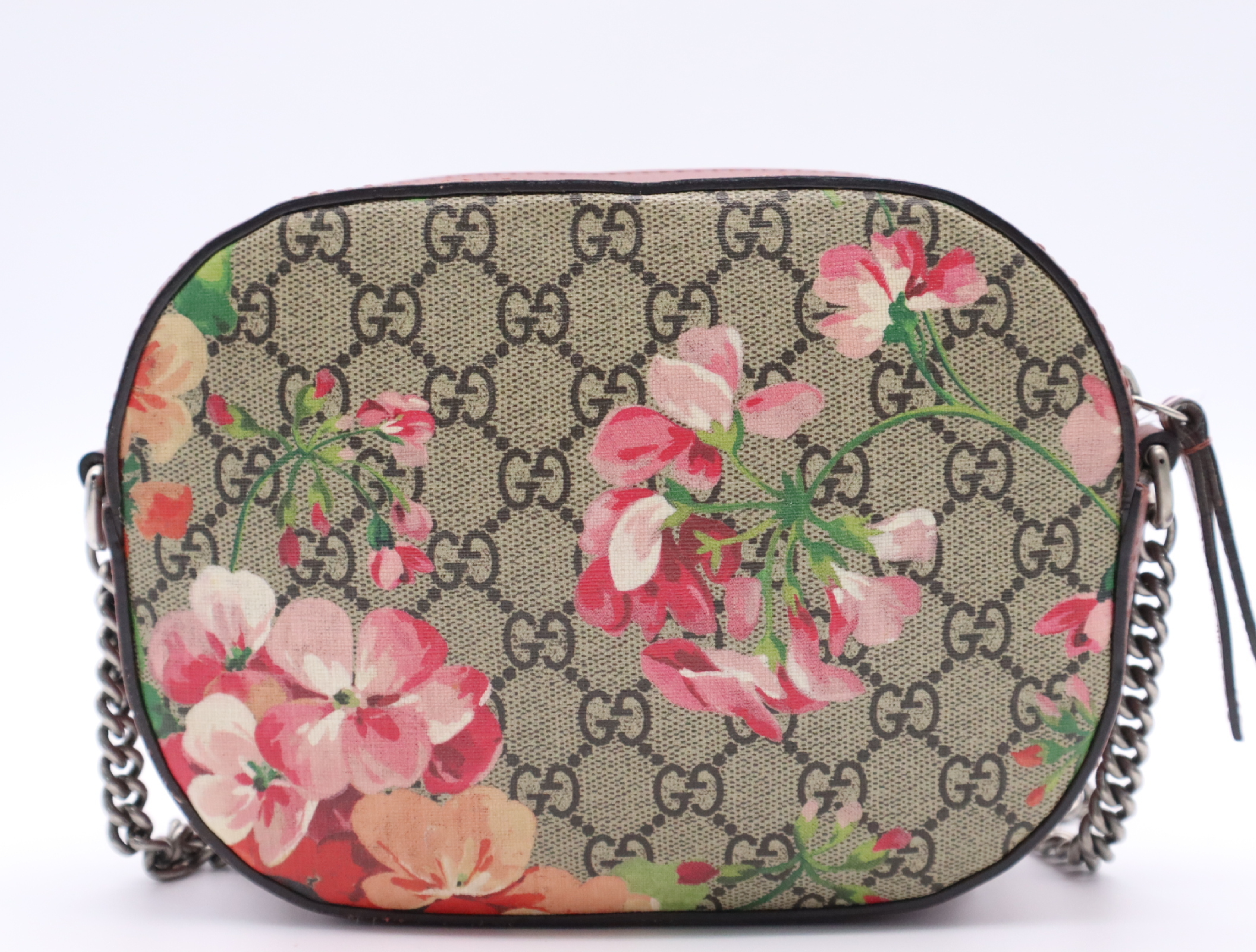 409535GG Blooms Chain Shoulder Bag, Floral Pattern, Multicolor, Brown, with Dust Bag. — view 2