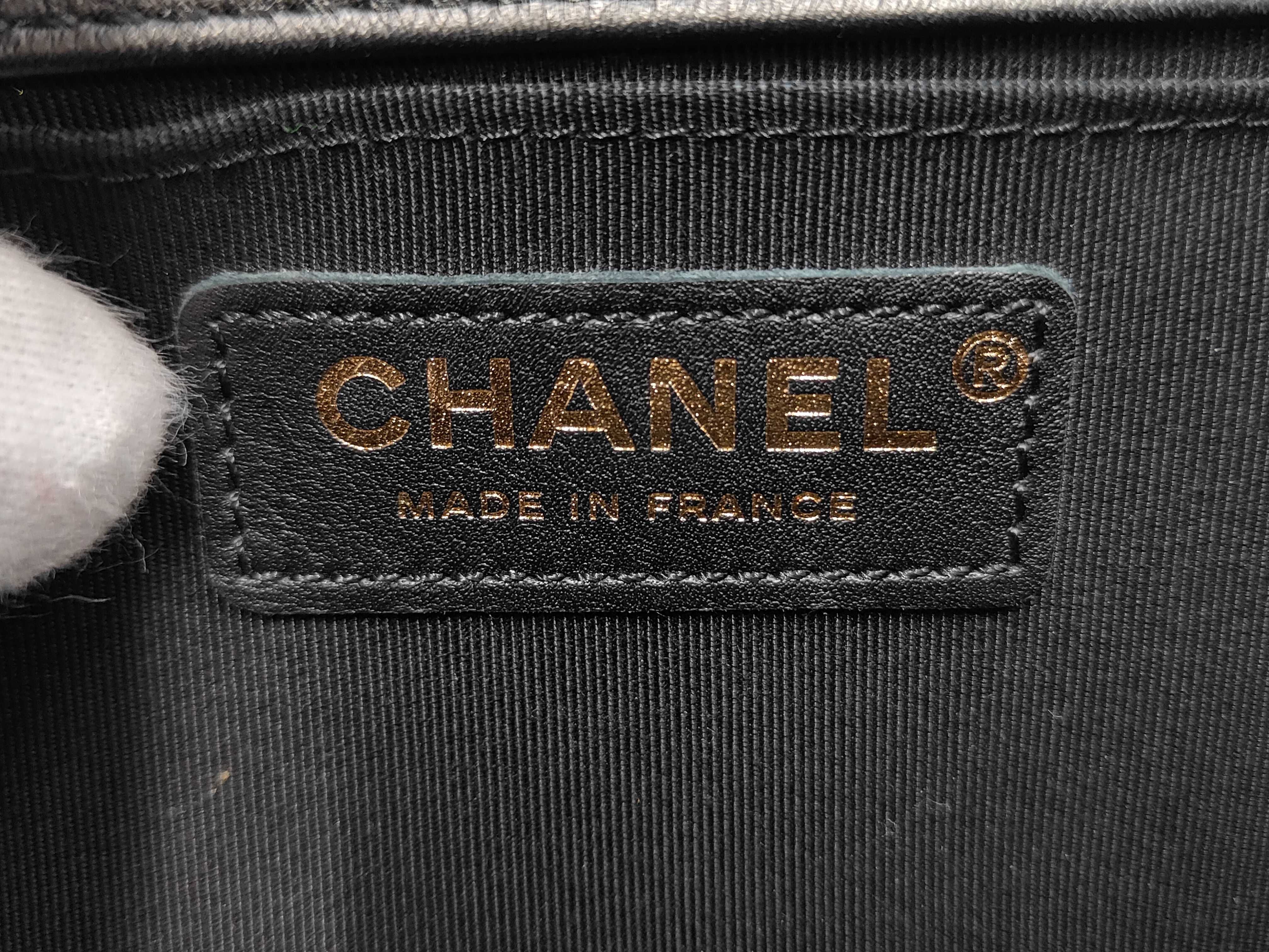 Boy Chanel Chevron Chain Shoulder Bag, Black Lambskin, Gold Hardware. — view 11