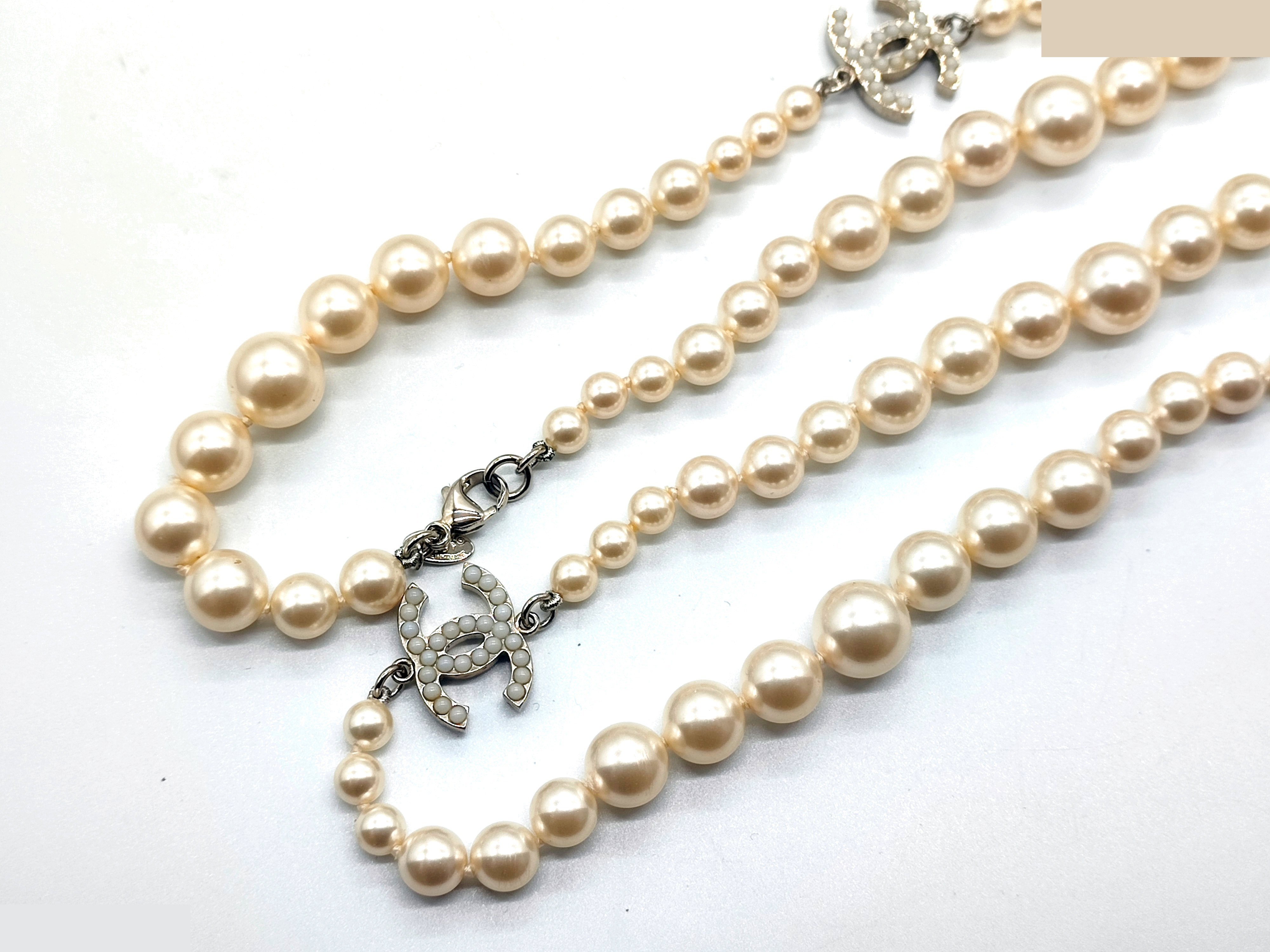 Coco Mark Pearl Necklace, A13V, Total Length Approx. 85cm — view 5