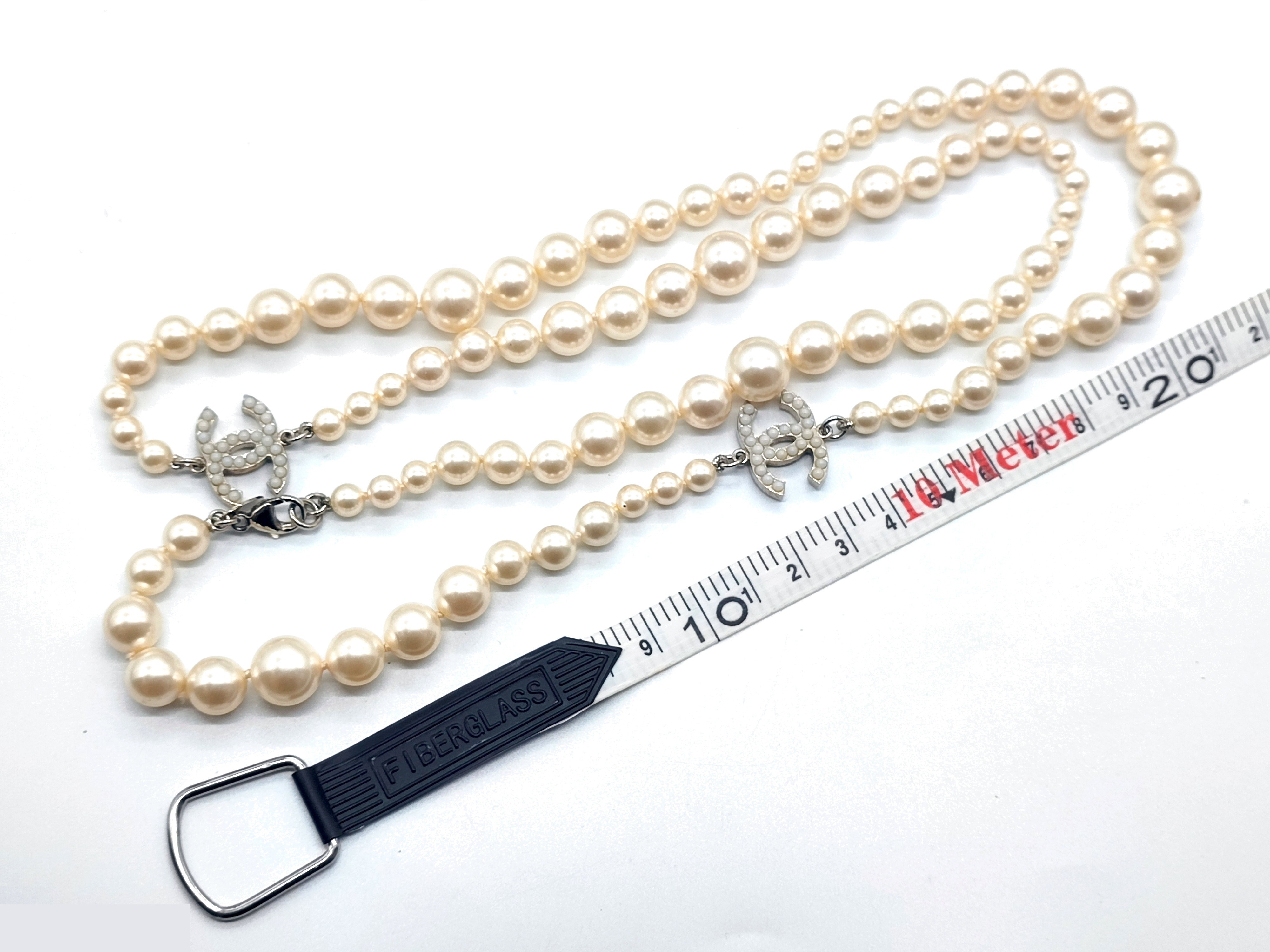 Coco Mark Pearl Necklace, A13V, Total Length Approx. 85cm — view 7