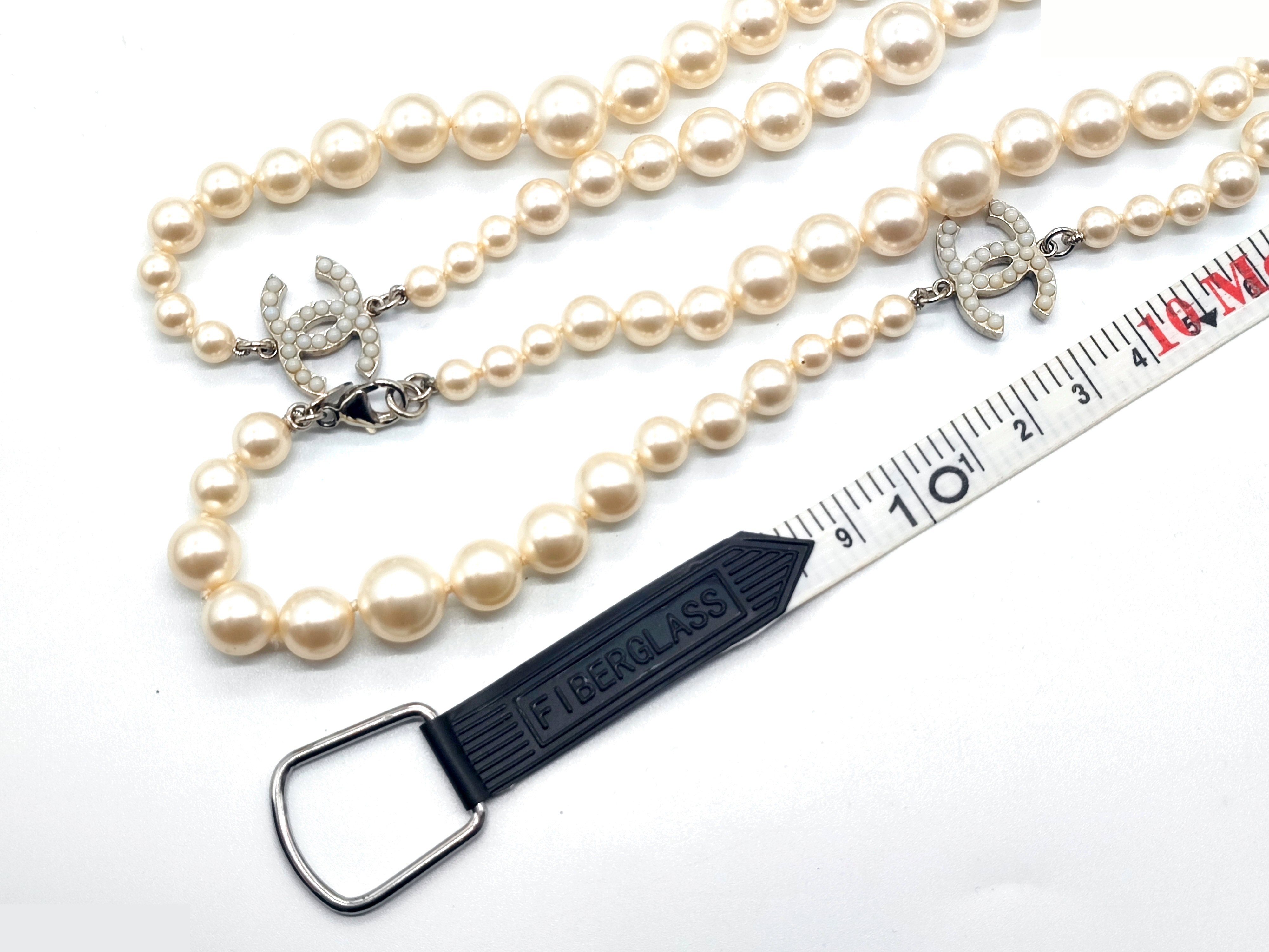 Coco Mark Pearl Necklace, A13V, Total Length Approx. 85cm — view 8