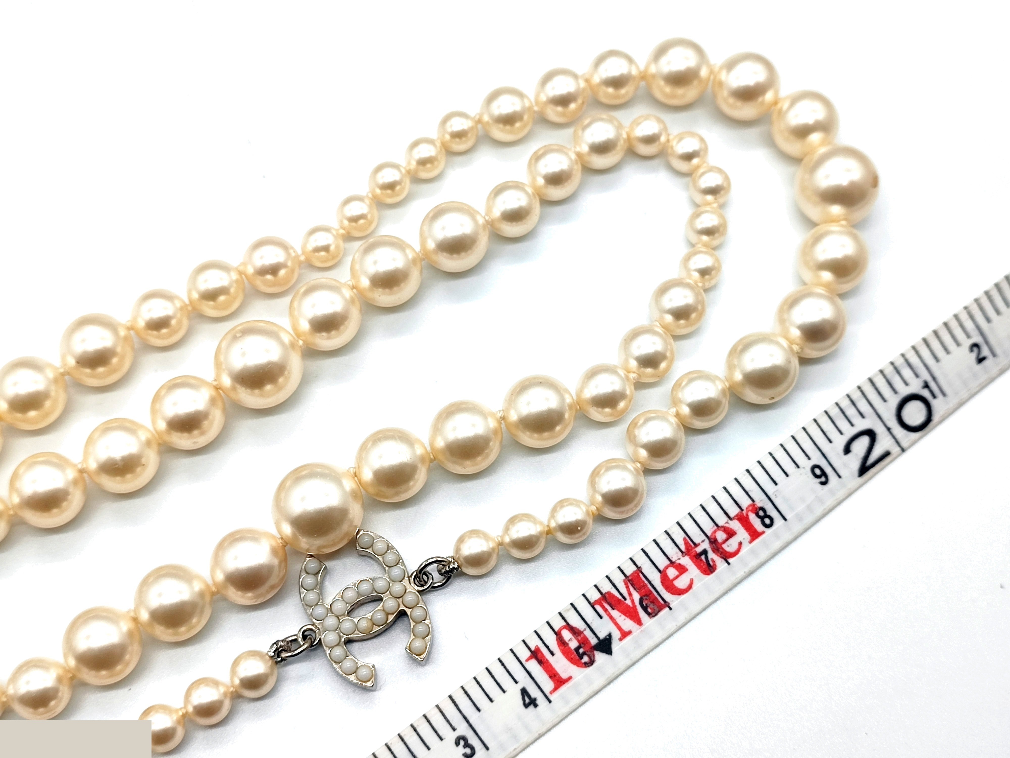 Coco Mark Pearl Necklace, A13V, Total Length Approx. 85cm — view 9
