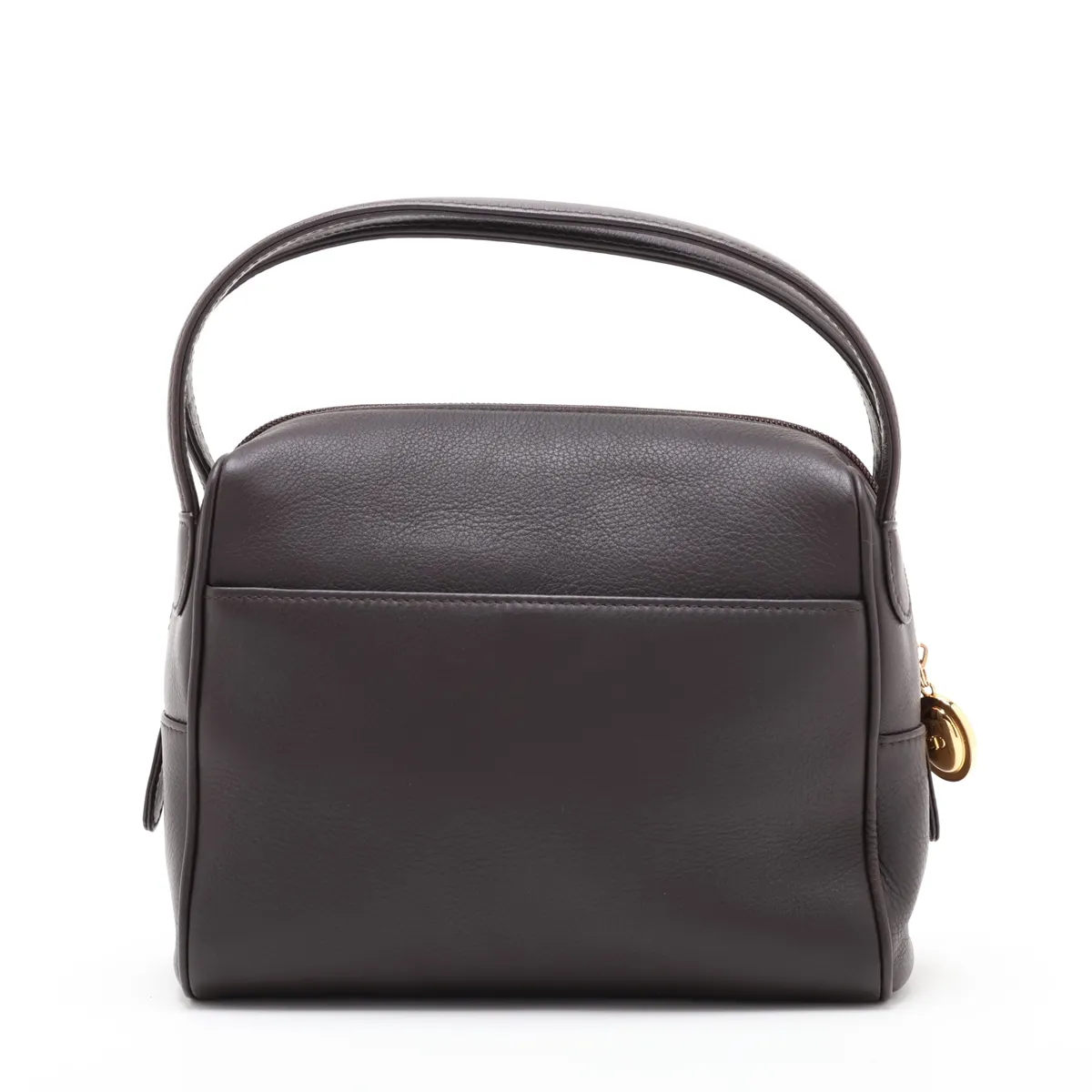 logo leather handbag, brown — view 2