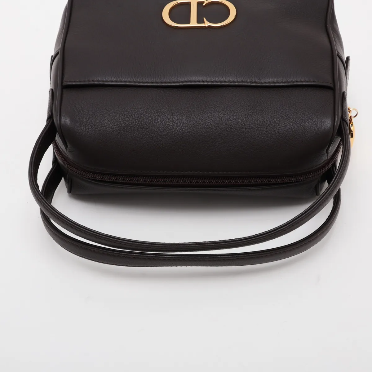 logo leather handbag, brown — view 5