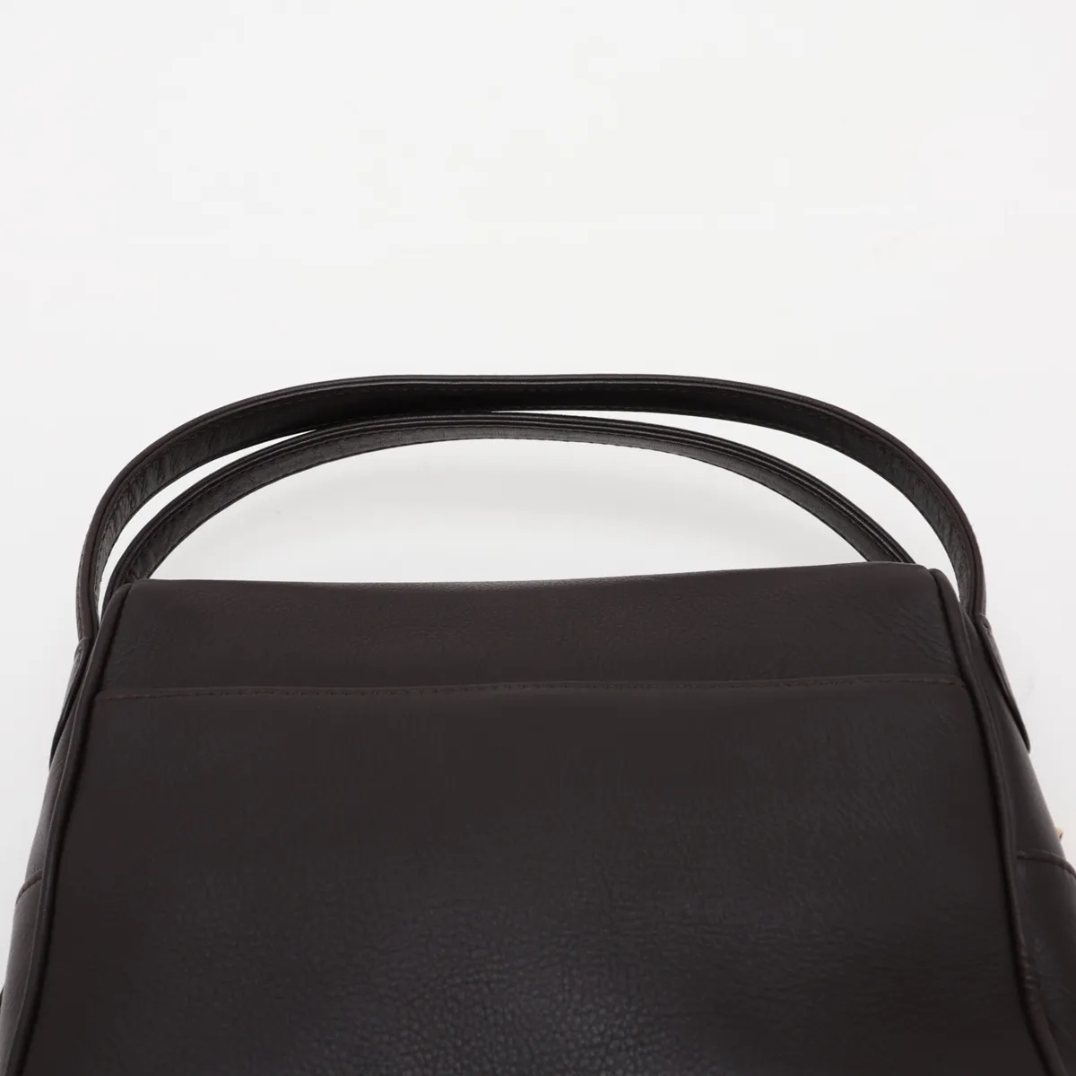 logo leather handbag, brown — view 6