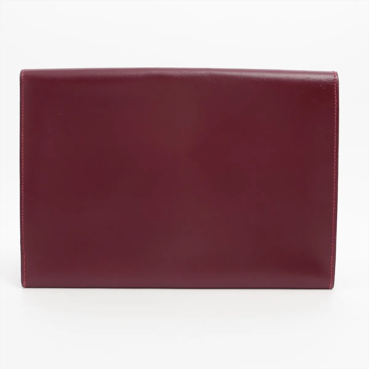 H Logo Leather Pouch Bordeaux Clutch — view 2