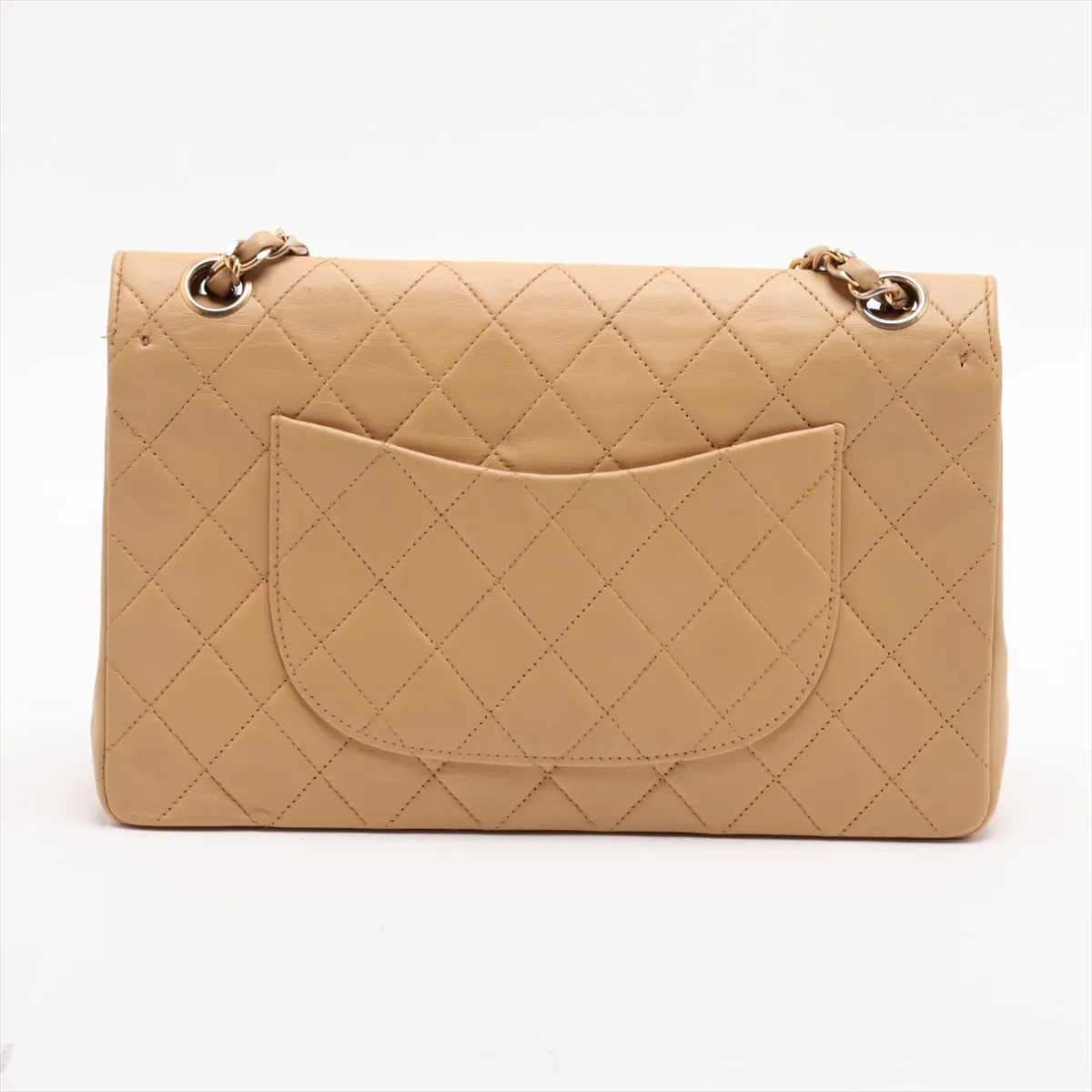 Matelassé 25 Leather Double Flap Double Chain Bag, Beige, Gold Hardware, 0706439, Serial Number 0-series, A01112 — view 2