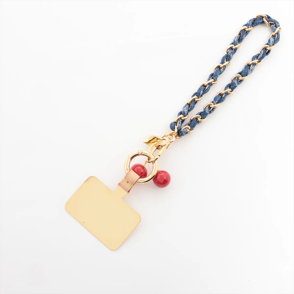 x Takashi Murakami M02623 LV x TM Phone Charm Monogram Denim Cherry AK1255 Charm GP x Fabric Gold x Blue Denim — view 2
