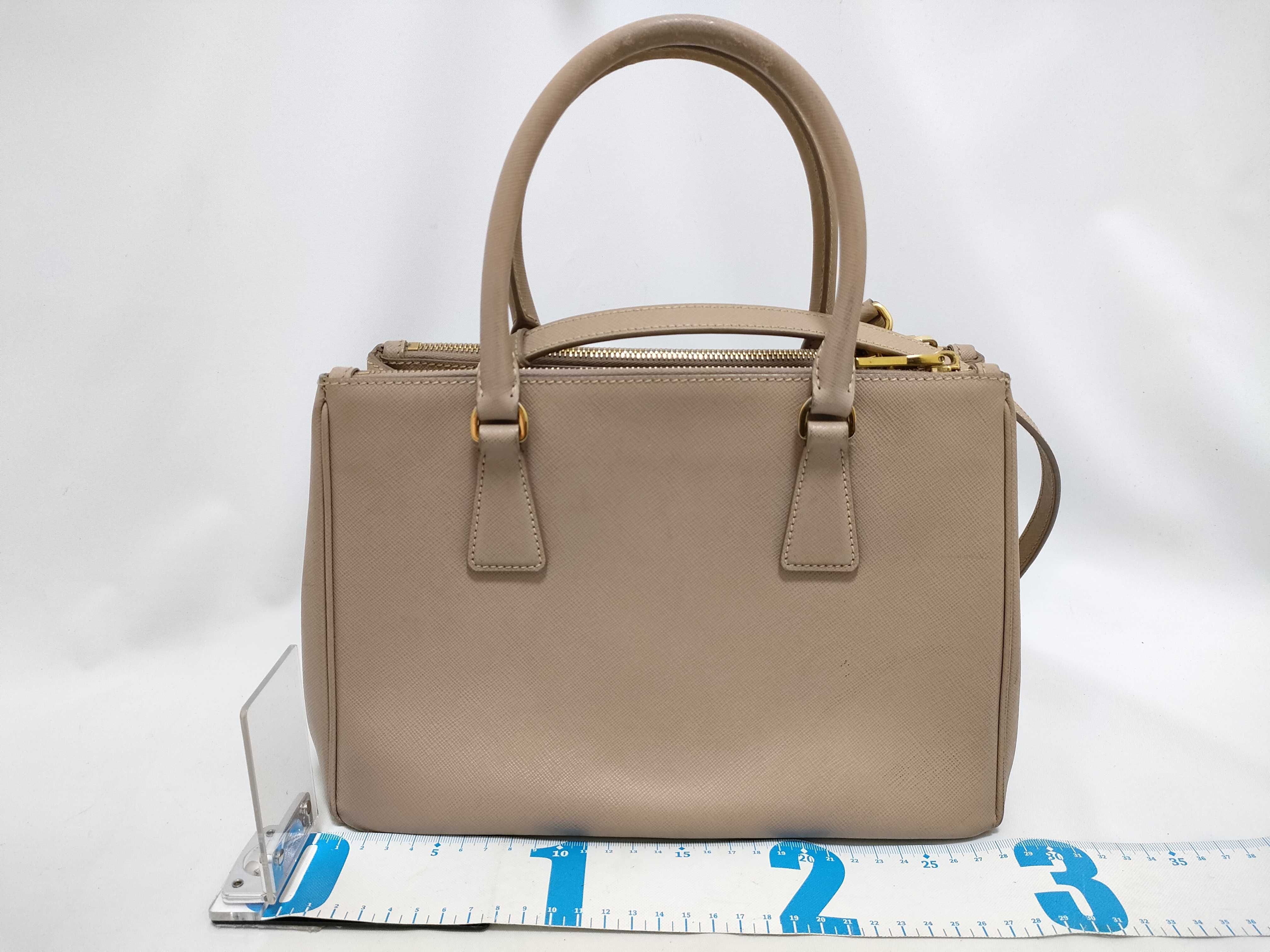 Saffiano Lux Leather 2-Way Handbag Beige 1BA863 Handbag — view 2