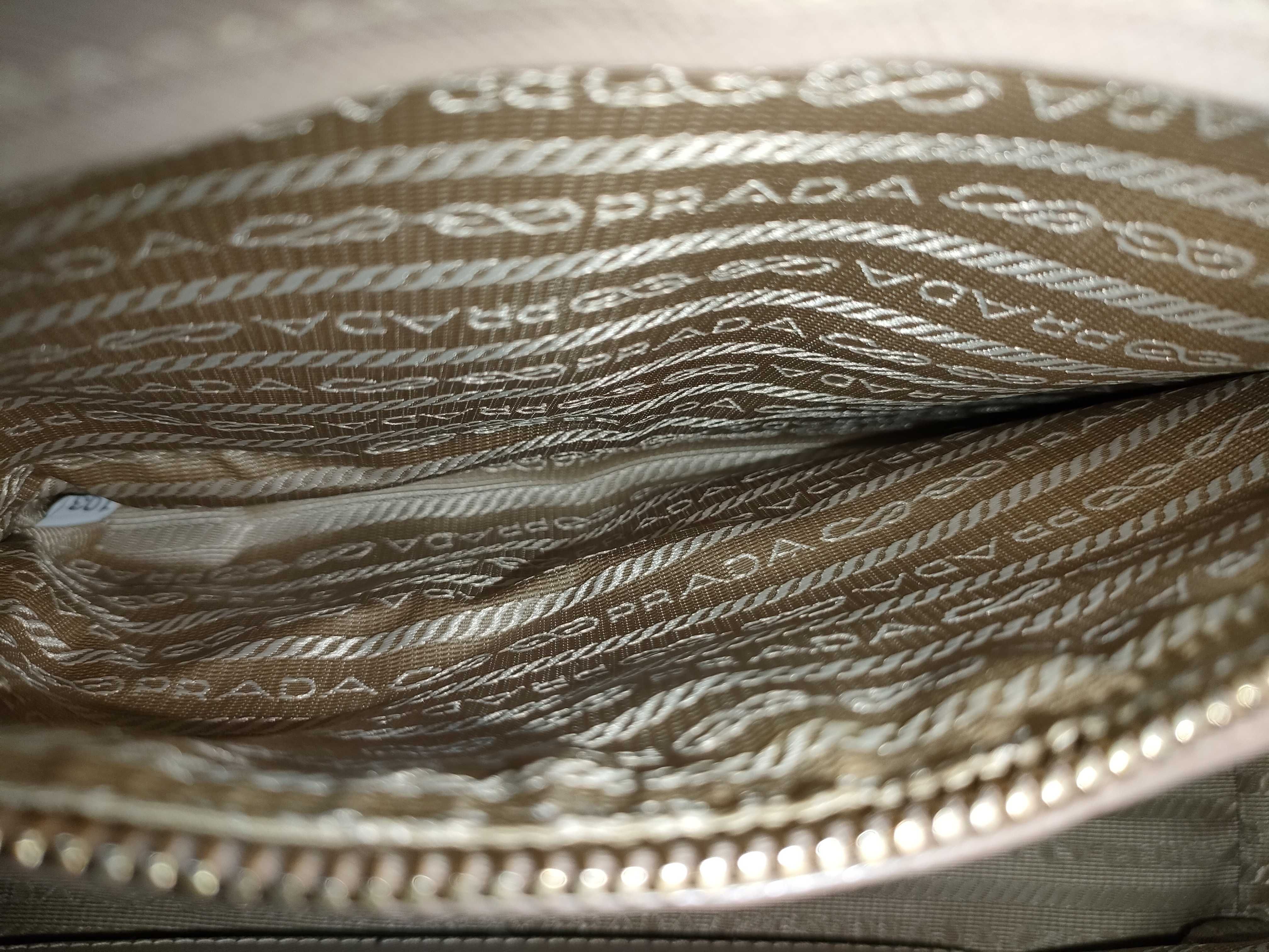 Saffiano Lux Leather 2-Way Handbag Beige 1BA863 Handbag — view 11