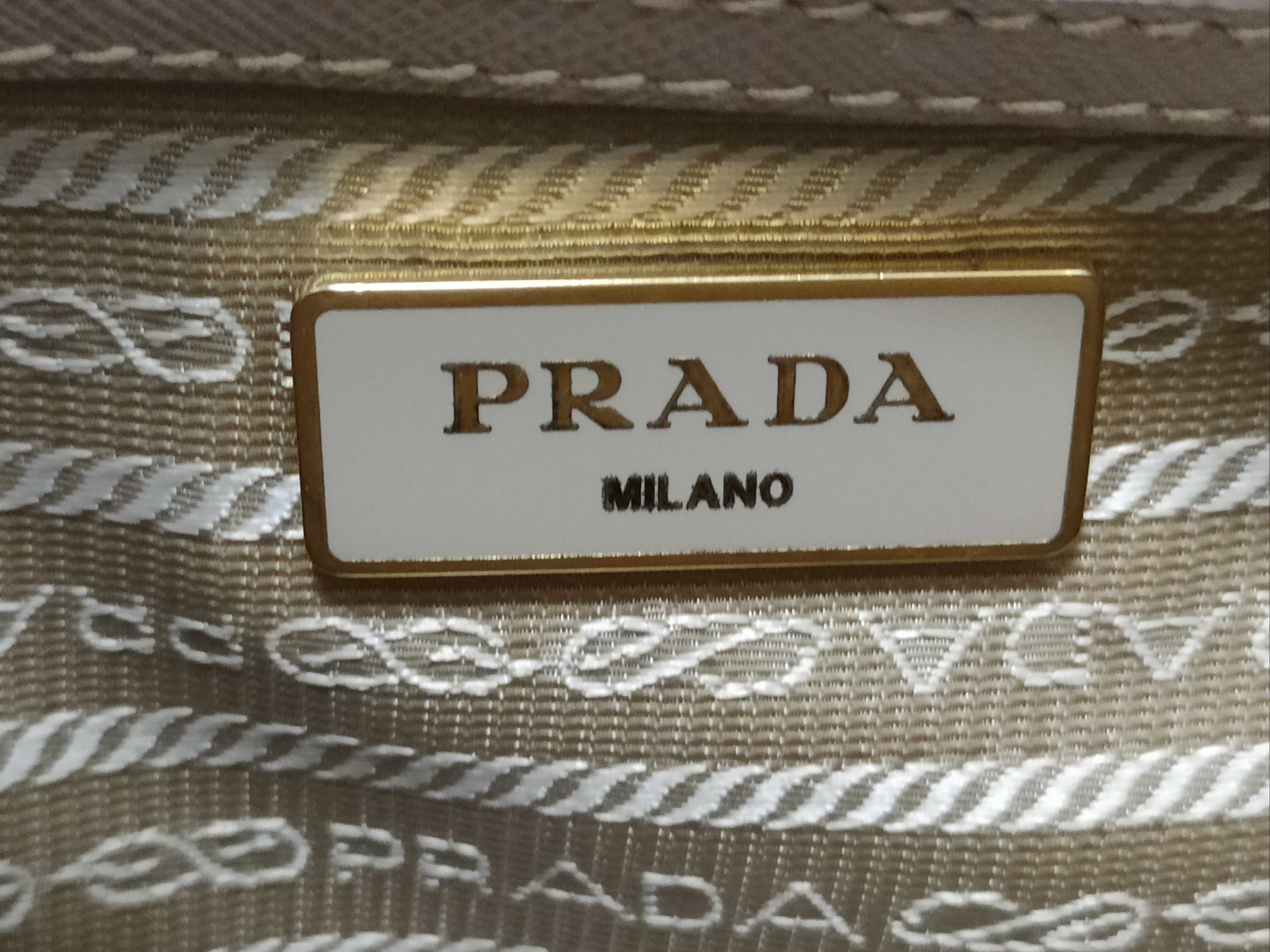 Saffiano Lux Leather 2-Way Handbag Beige 1BA863 Handbag — view 12