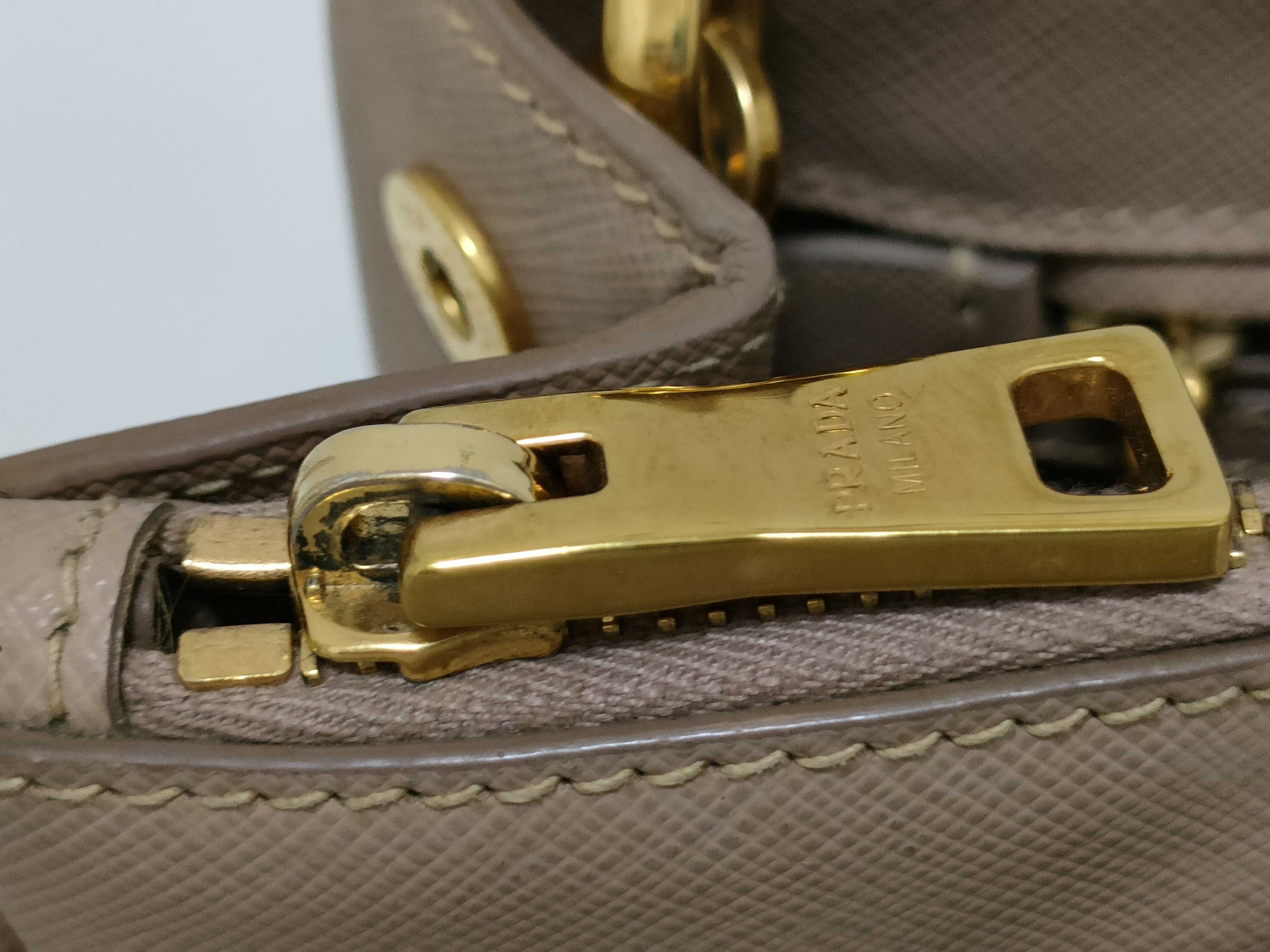 Saffiano Lux Leather 2-Way Handbag Beige 1BA863 Handbag — view 13