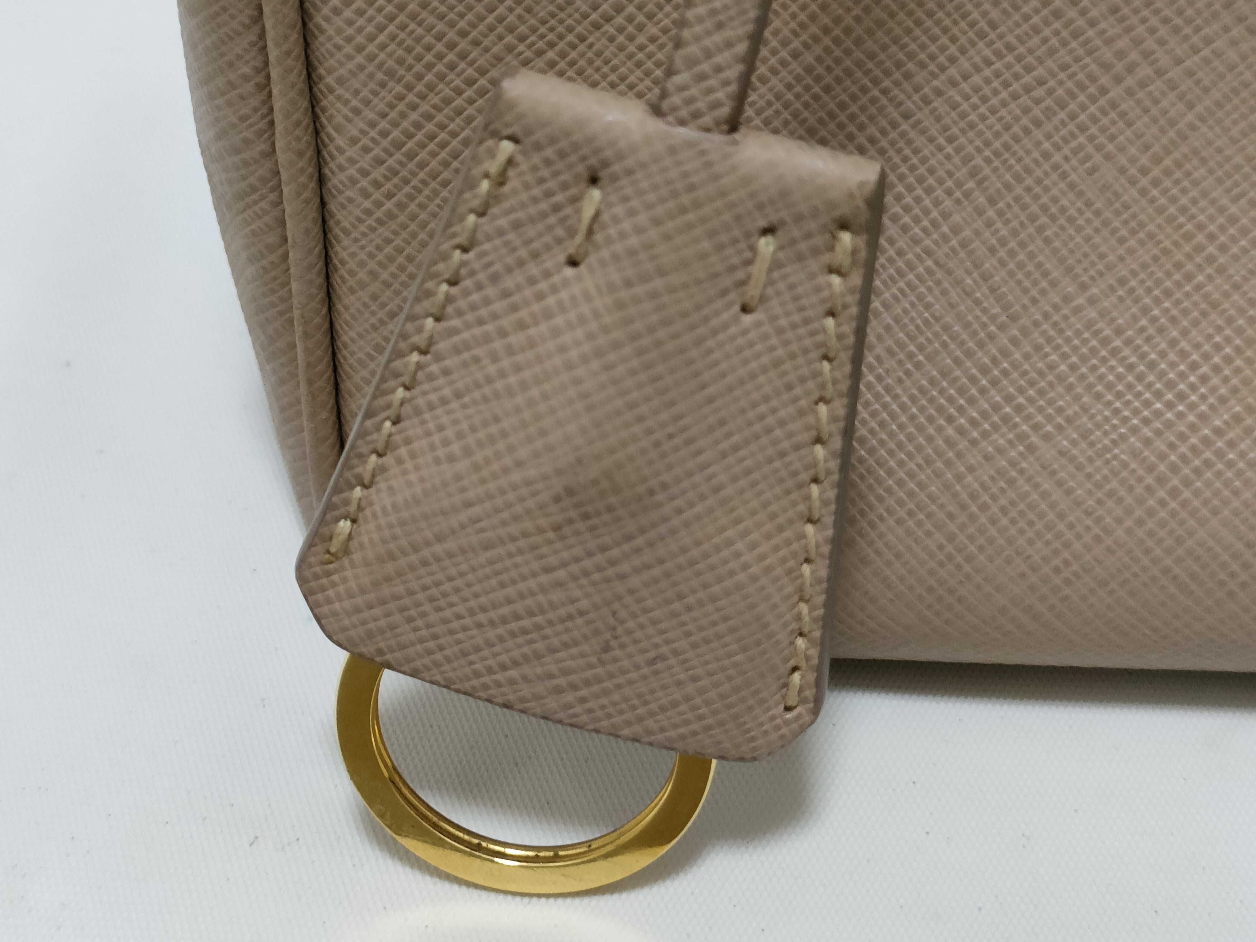 Saffiano Lux Leather 2-Way Handbag Beige 1BA863 Handbag — view 15