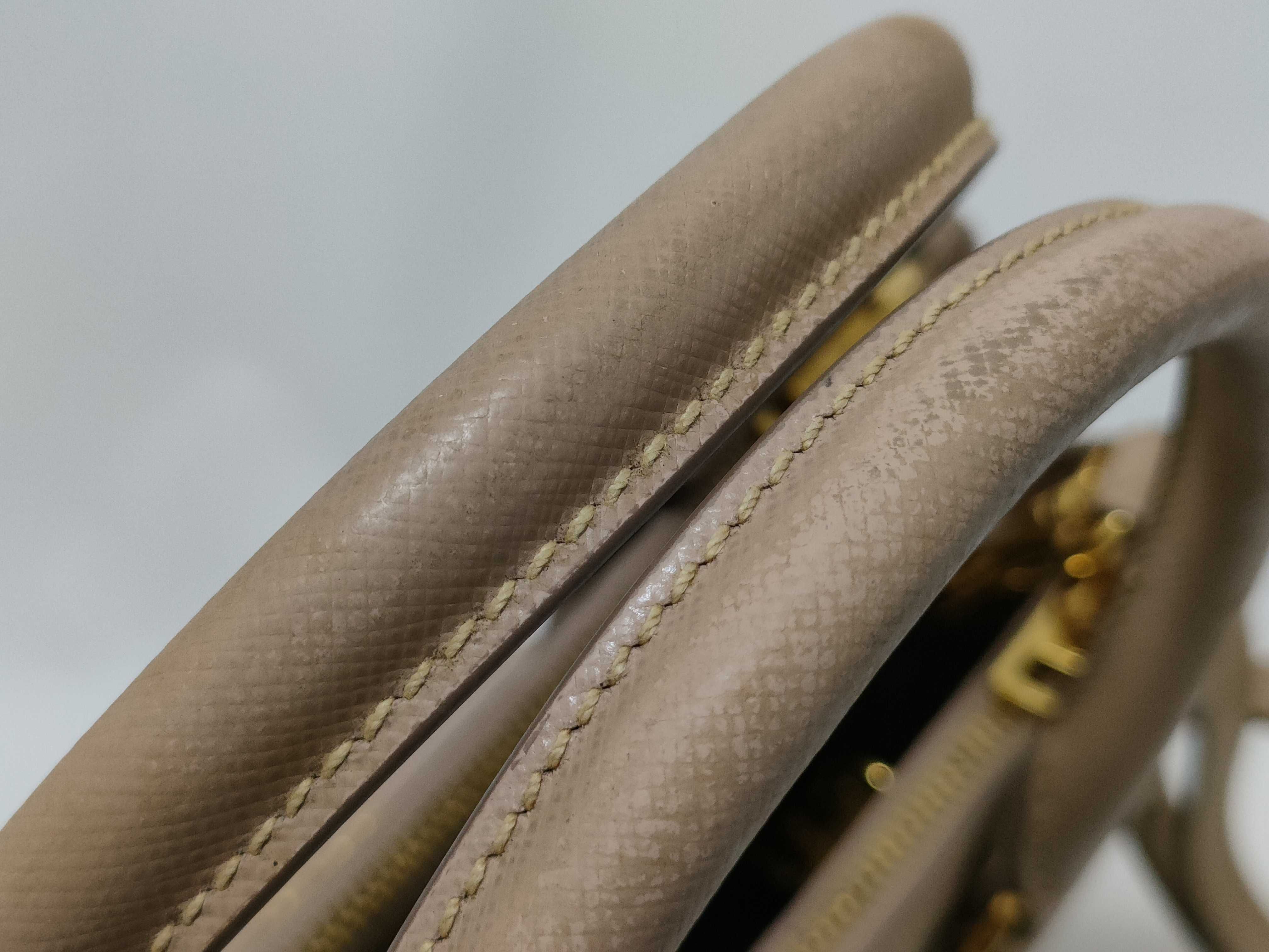 Saffiano Lux Leather 2-Way Handbag Beige 1BA863 Handbag — view 4