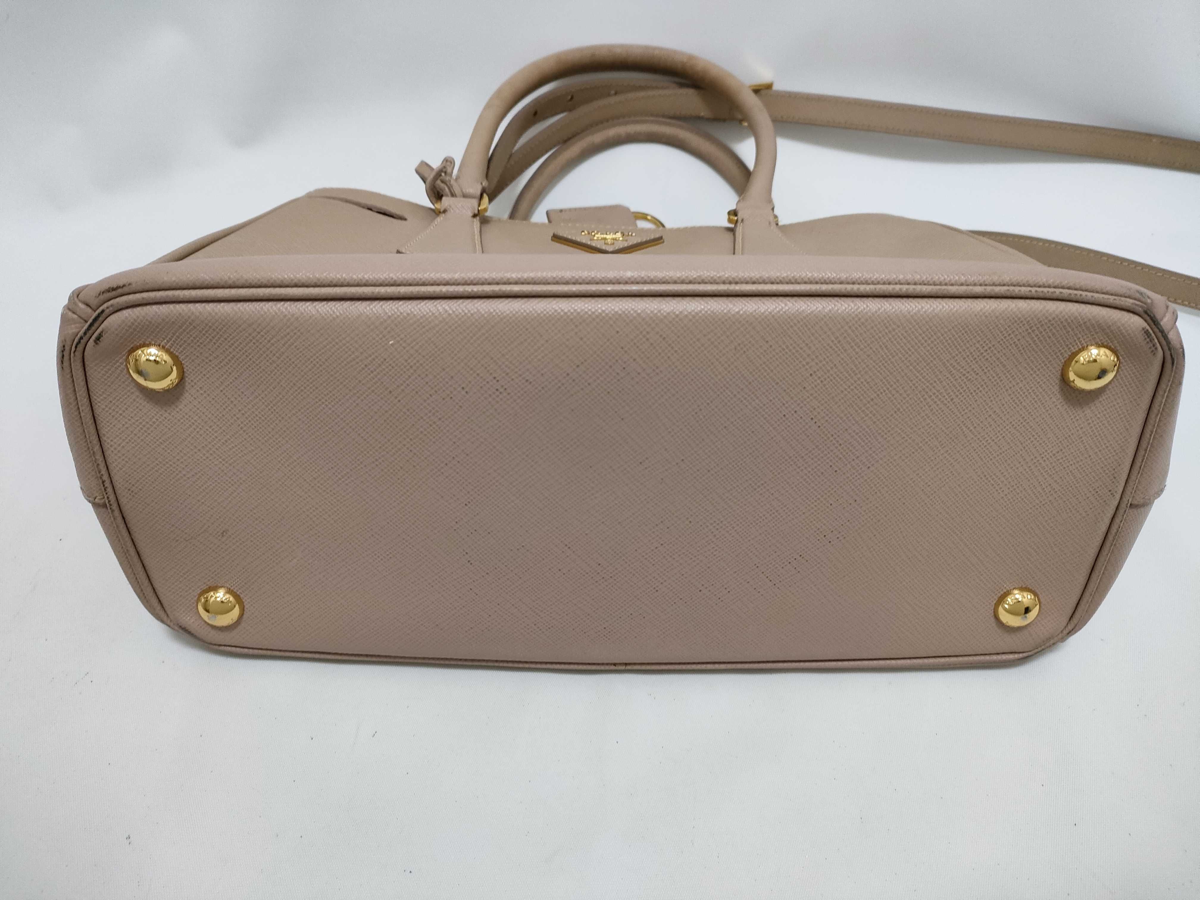 Saffiano Lux Leather 2-Way Handbag Beige 1BA863 Handbag — view 8