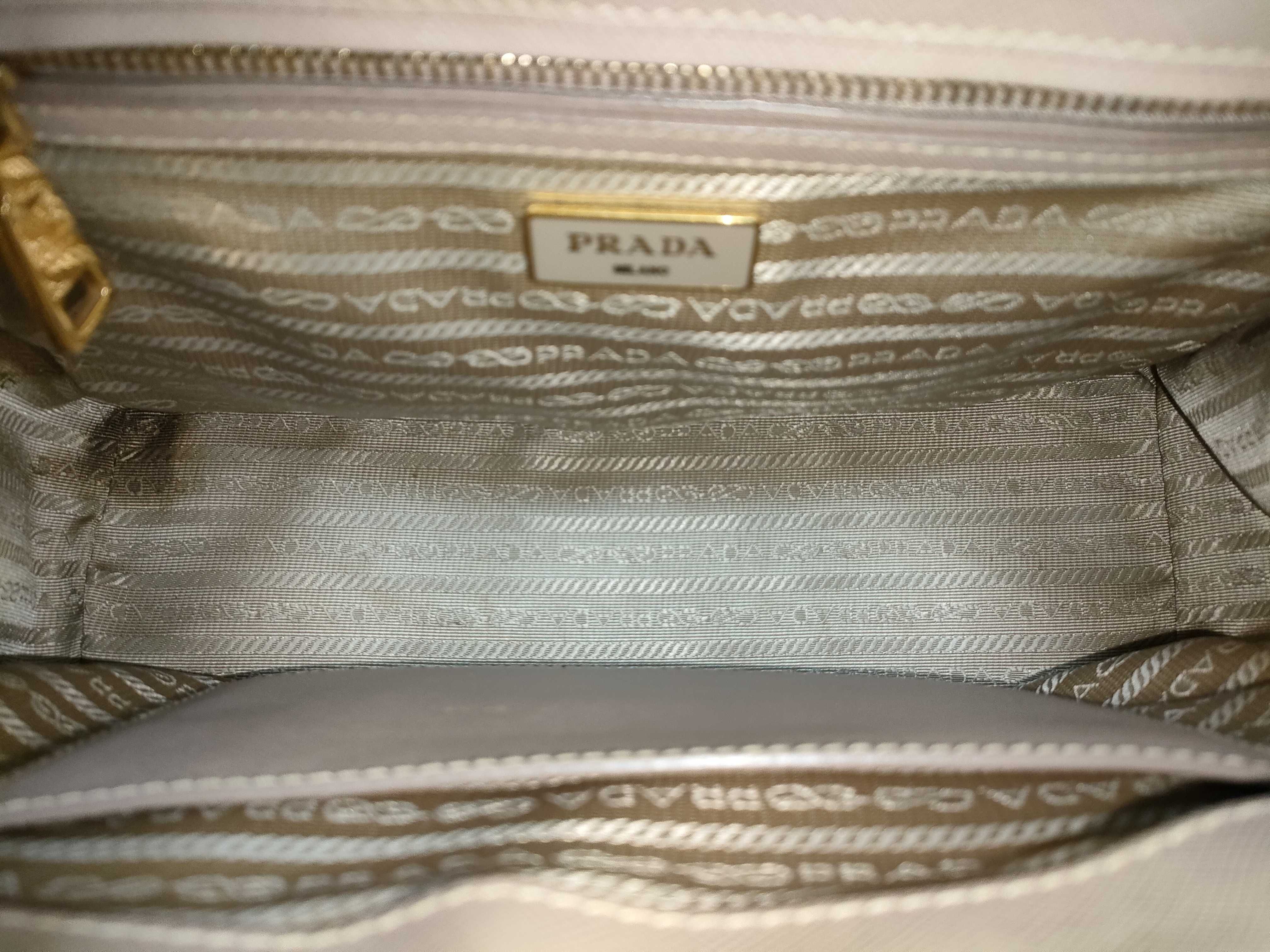 Saffiano Lux Leather 2-Way Handbag Beige 1BA863 Handbag — view 10
