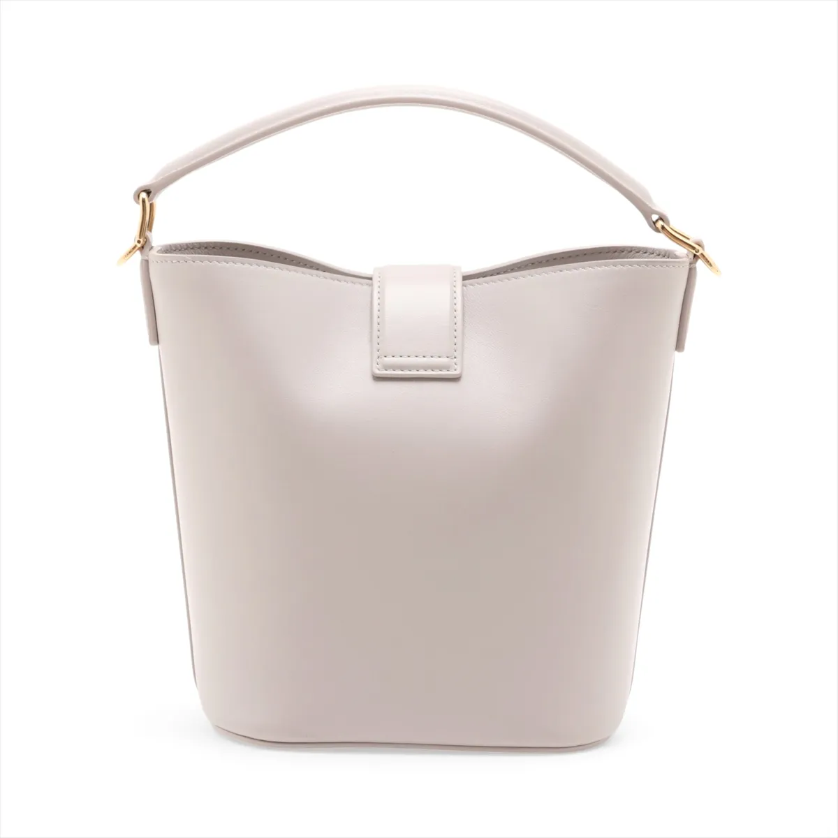 Triomphe Small Bucket Louise Leather 2-Way Shoulder Bag, Gray — view 2