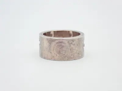 G Logo Wide Ring, SV925 / 10.16g, Stamped 13, Actual Size #12