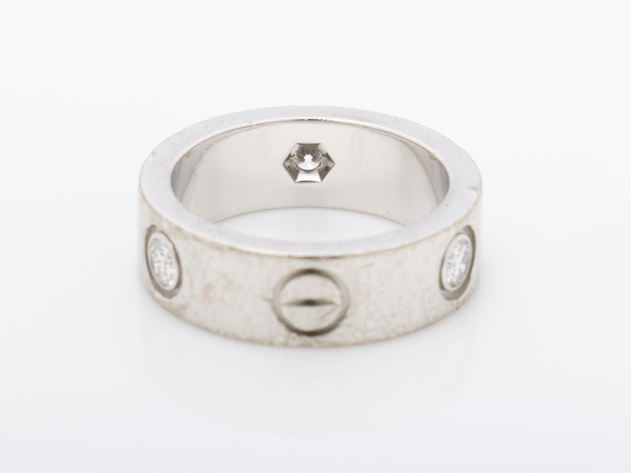 Love Ring, 750WG, Diamond, 7.9g, Size #46 — view 4