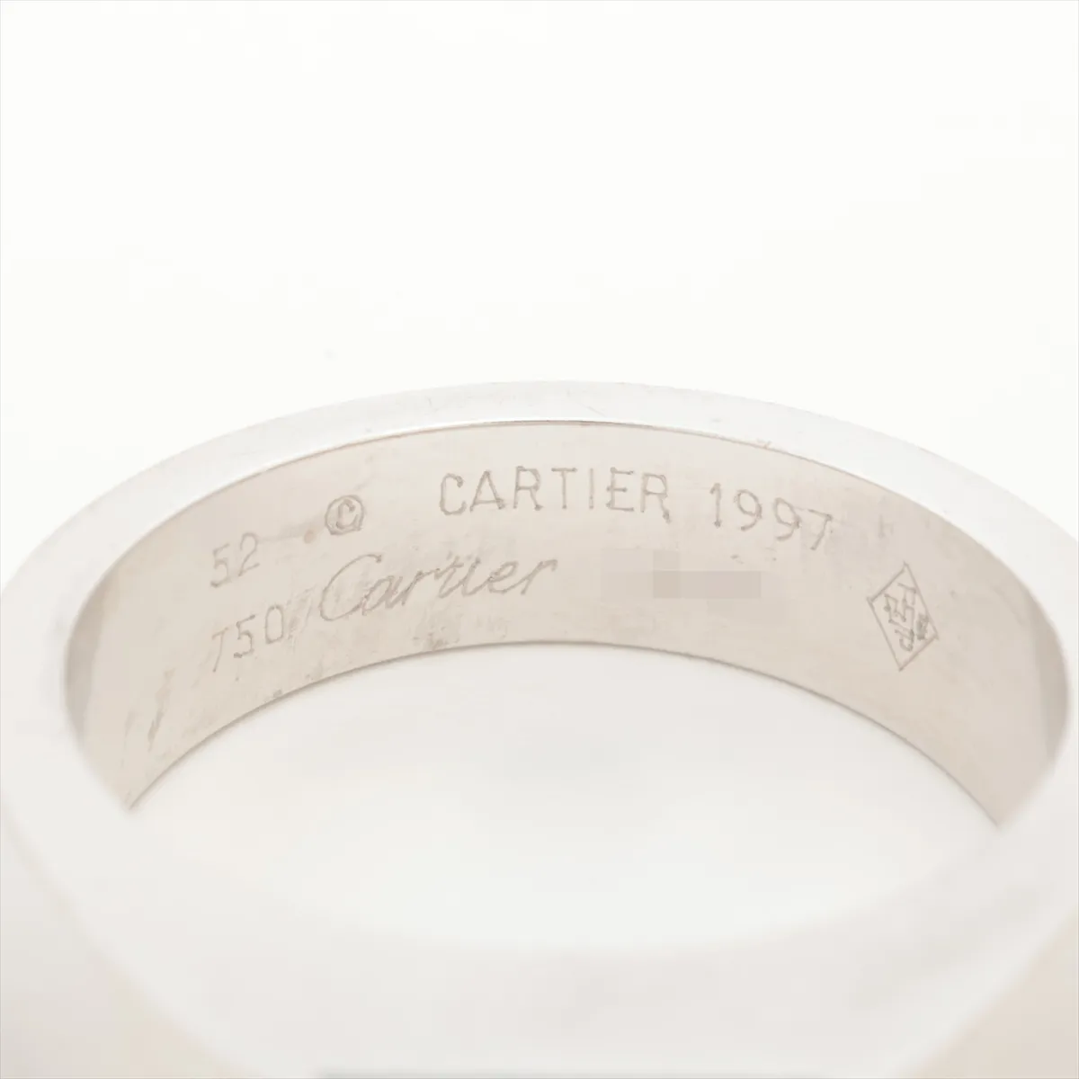 Tank Aquamarine Ring, 750 (WG), 13.0g, Size 52, J8401. Metal shows some wear, stone has a small chip, and — view 3
