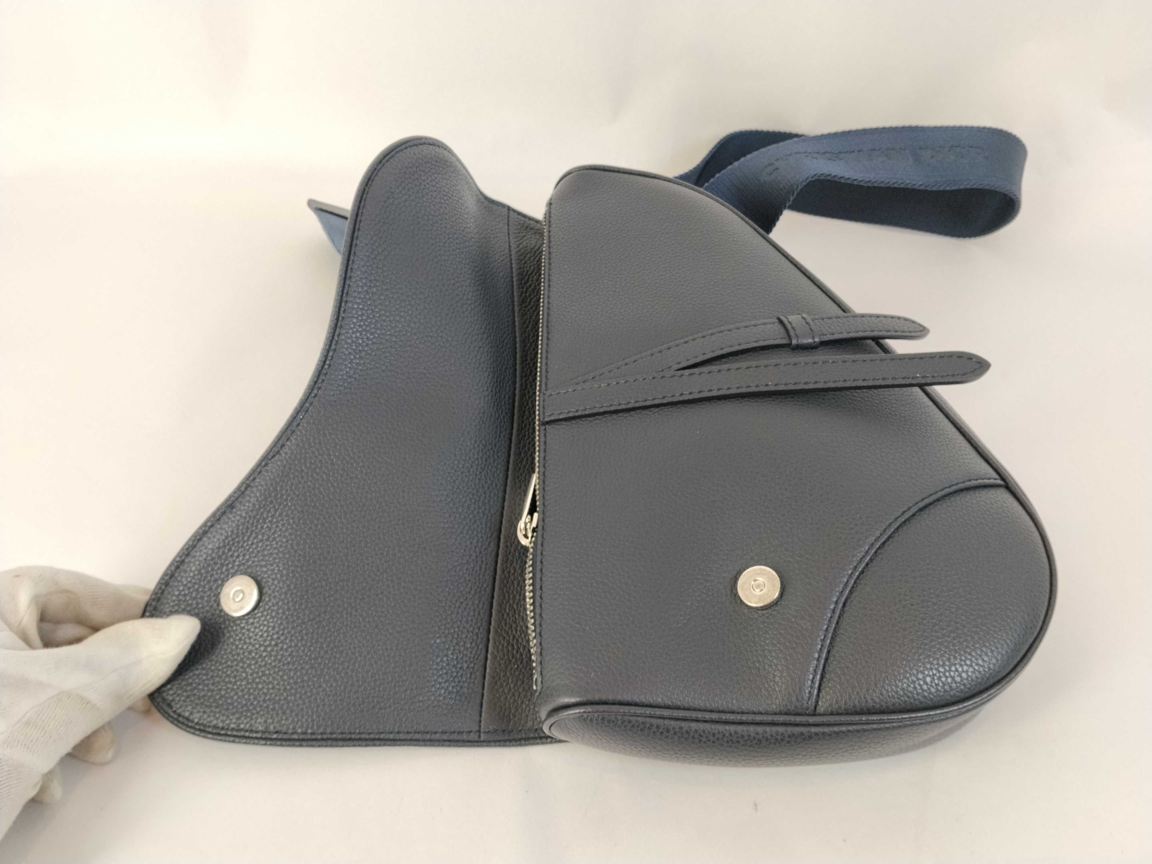 Saddle Bag Shoulder Bag Leather Navy Shoulder Bag — view 8