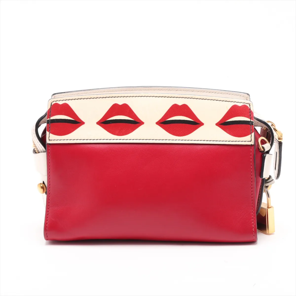 Saffiano City Leather Shoulder Bag, Red, 1BH043 — view 2