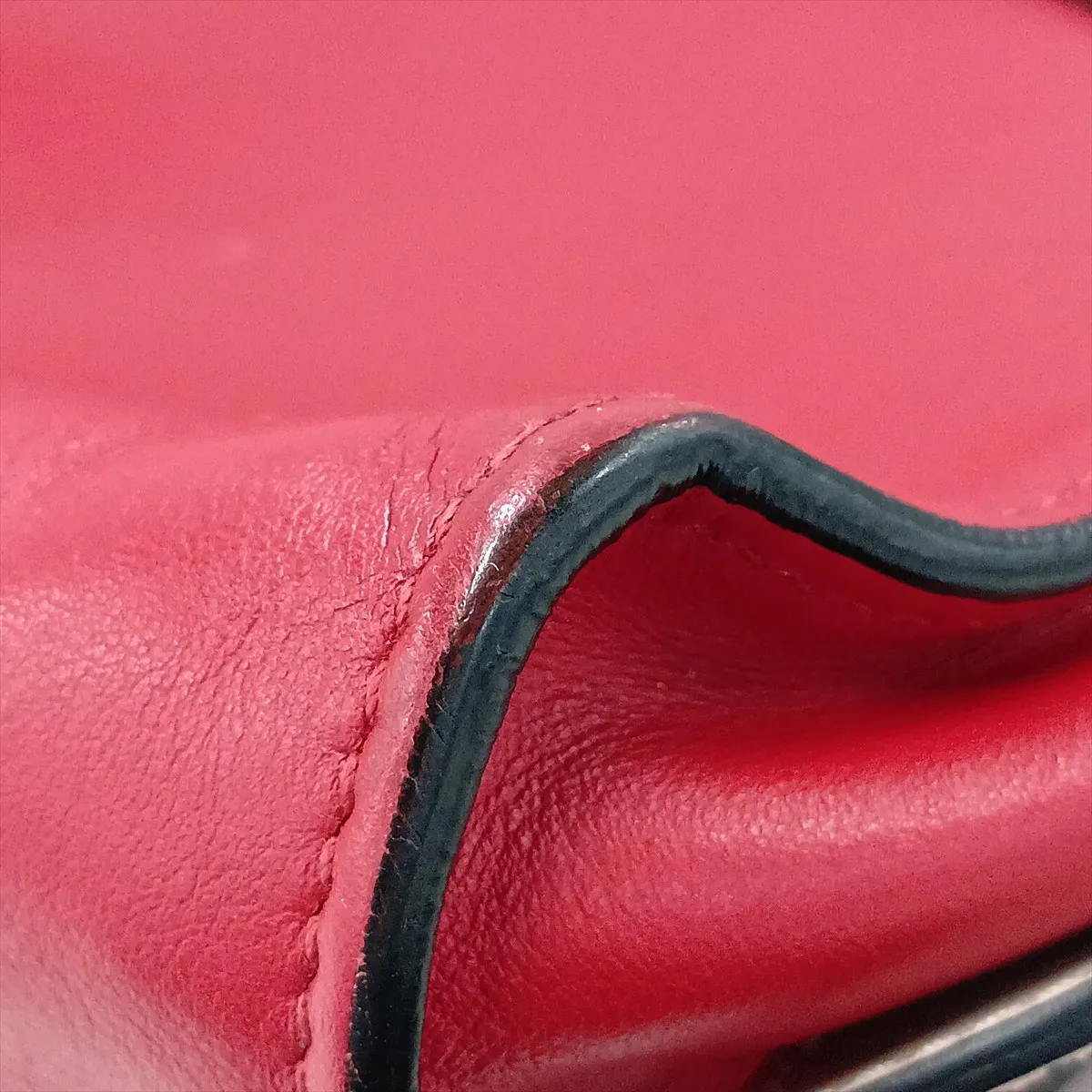 Saffiano City Leather Shoulder Bag, Red, 1BH043 — view 13