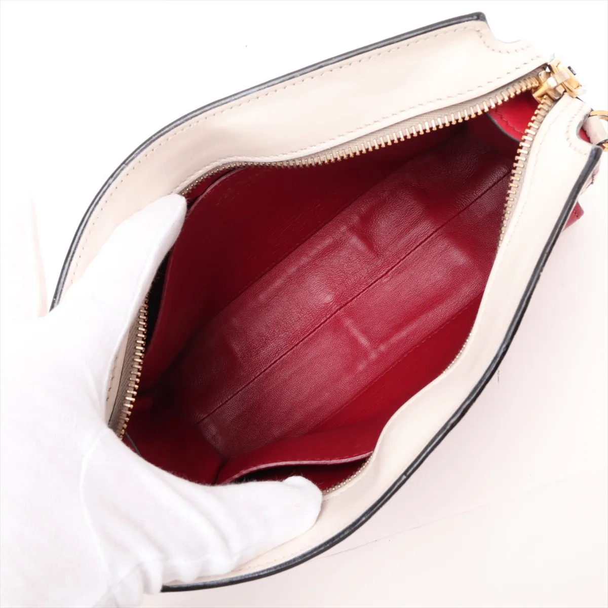 Saffiano City Leather Shoulder Bag, Red, 1BH043 — view 6
