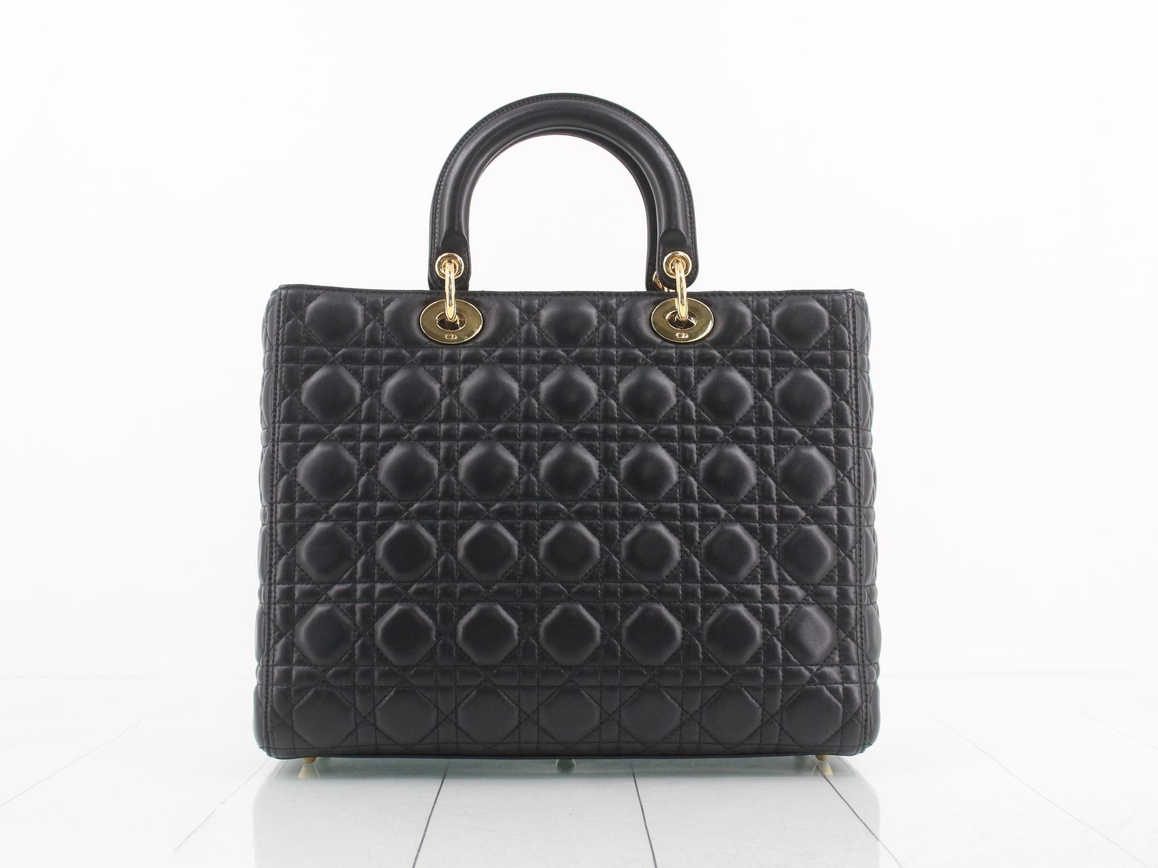 Lady Dior Cannage Lamb 2-Way Handbag — view 2