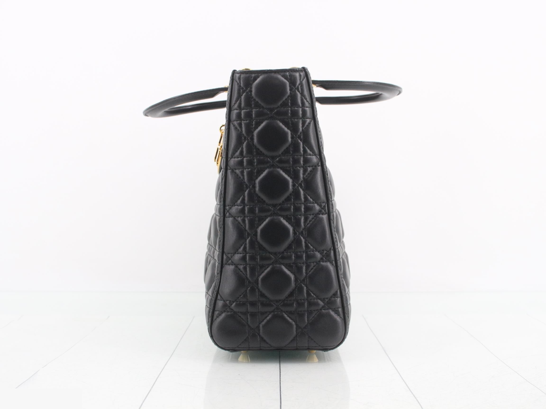 Lady Dior Cannage Lamb 2-Way Handbag — view 3