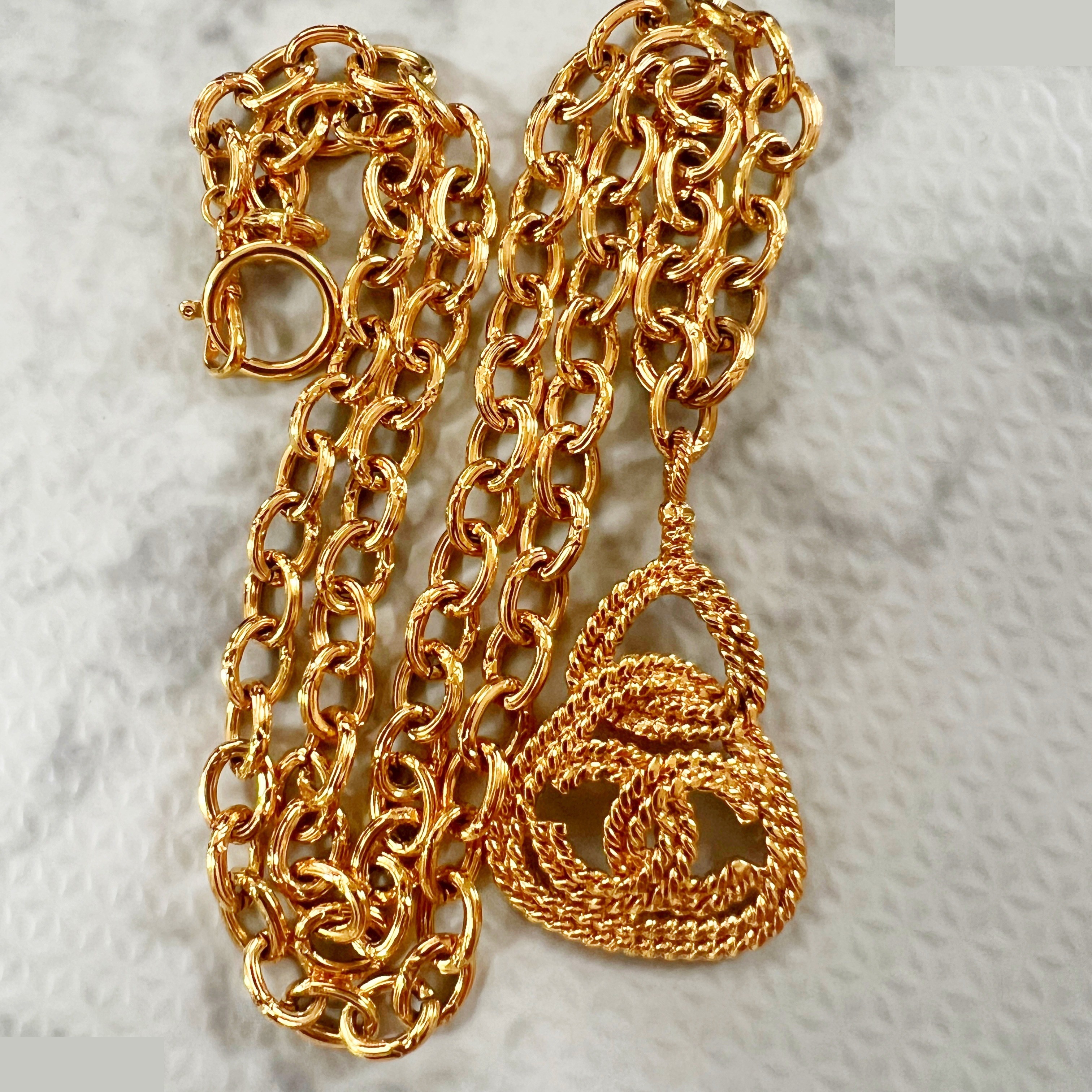 93A Triangle Chain Coco Mark Long Necklace — view 2