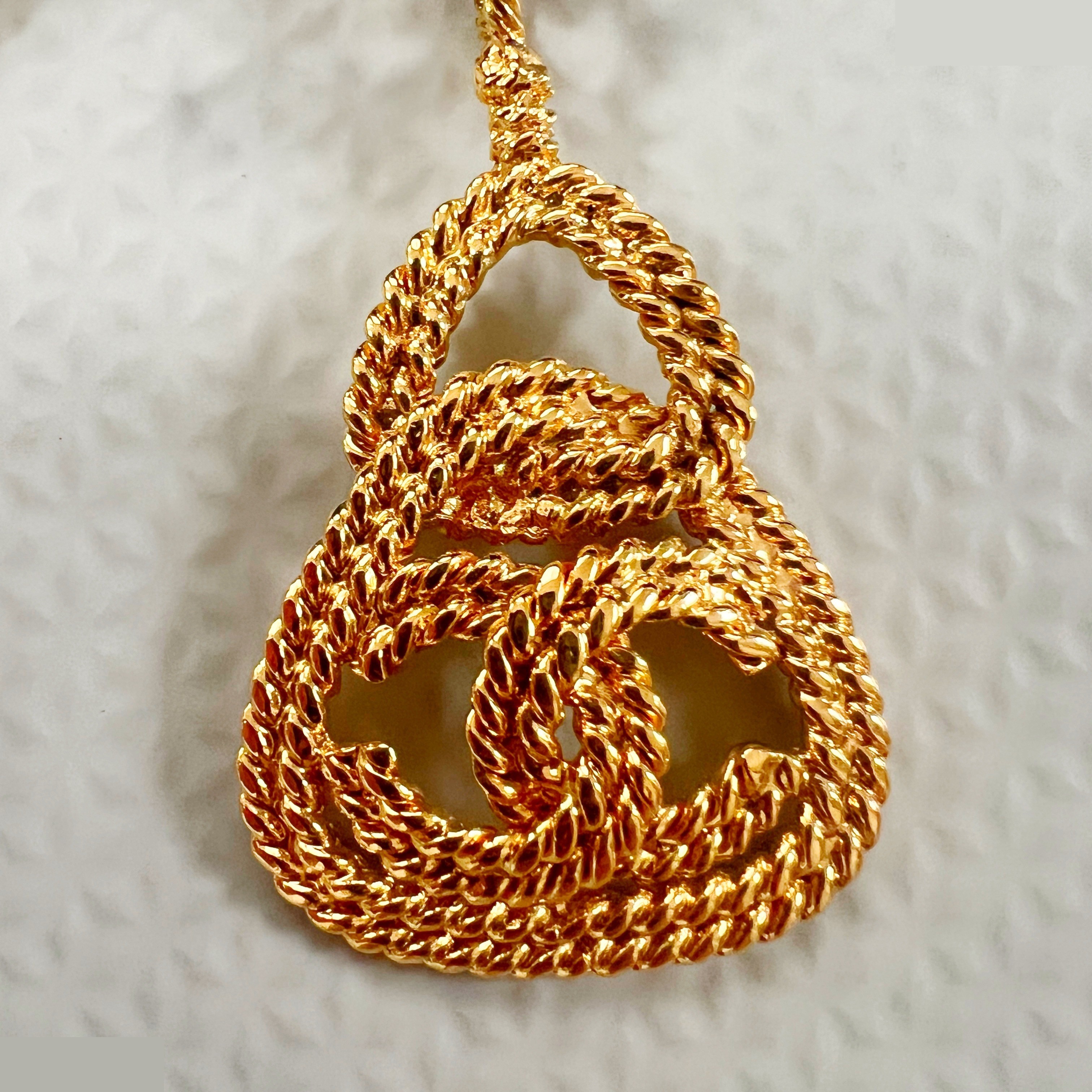 93A Triangle Chain Coco Mark Long Necklace — view 3