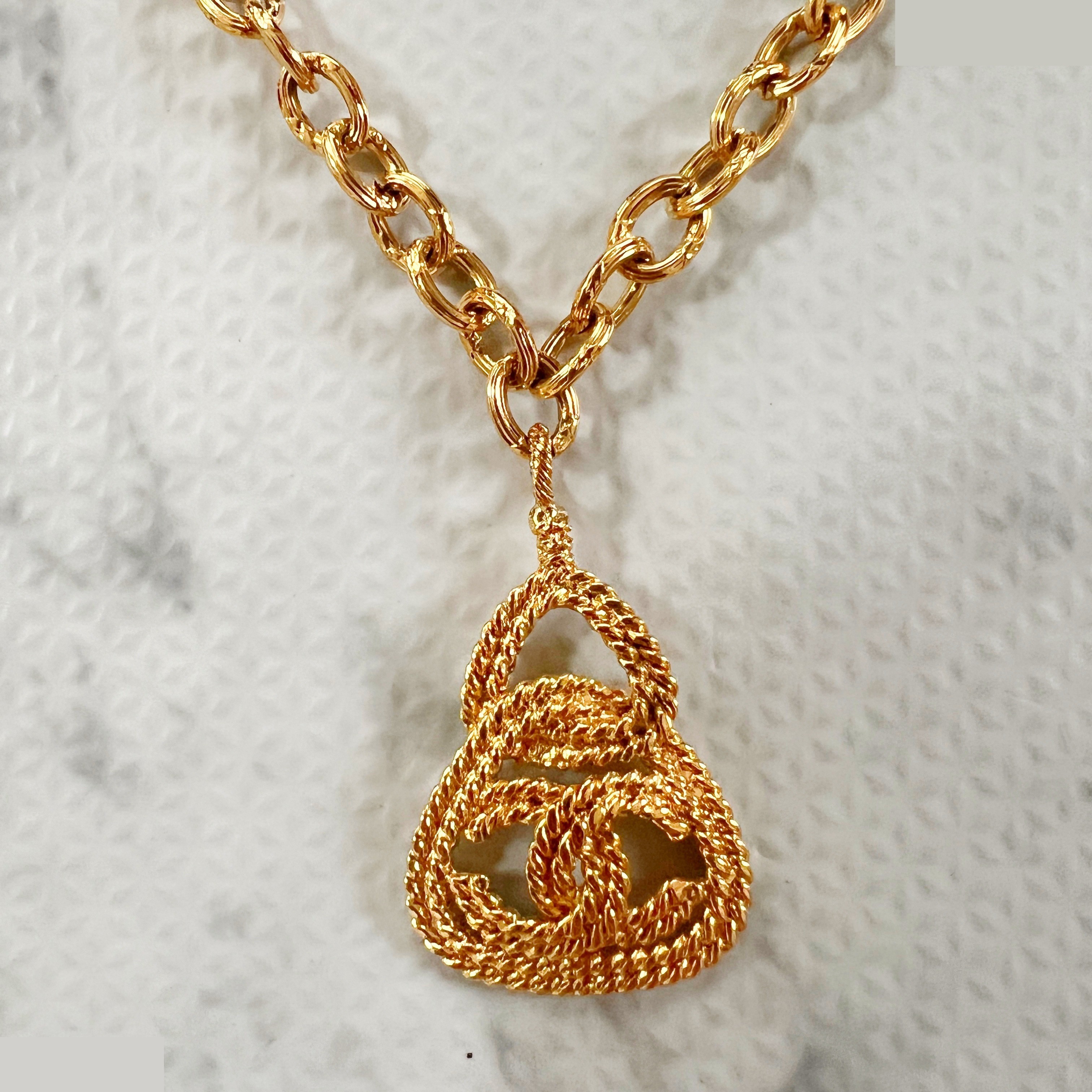 93A Triangle Chain Coco Mark Long Necklace — view 4
