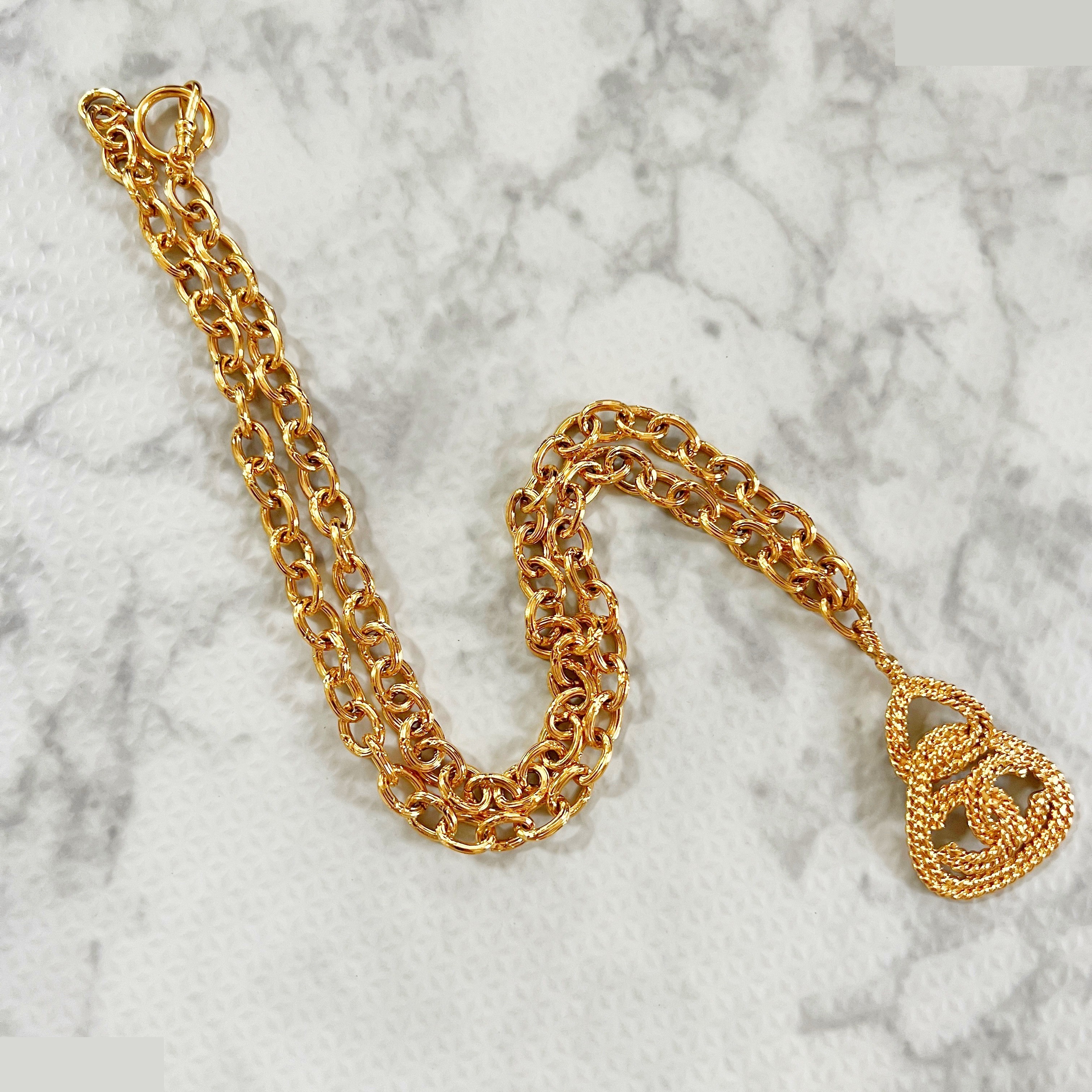 93A Triangle Chain Coco Mark Long Necklace — view 6