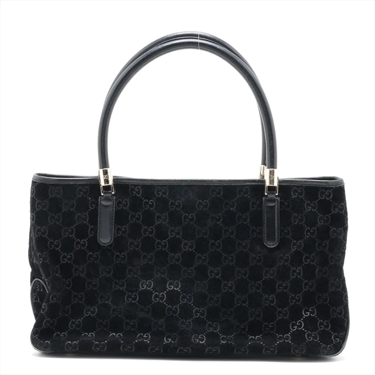 GG Sherry Line 161717 Suede x Leather Tote Bag, Black — view 2