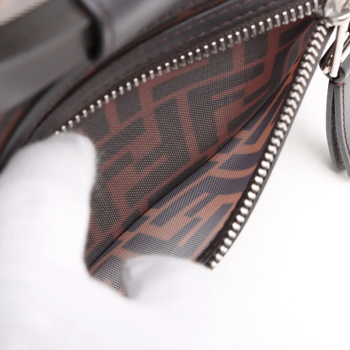Zucca Runaway Shopper Mesh x Leather 2WAY Handbag Brown 8BH353 — view 9