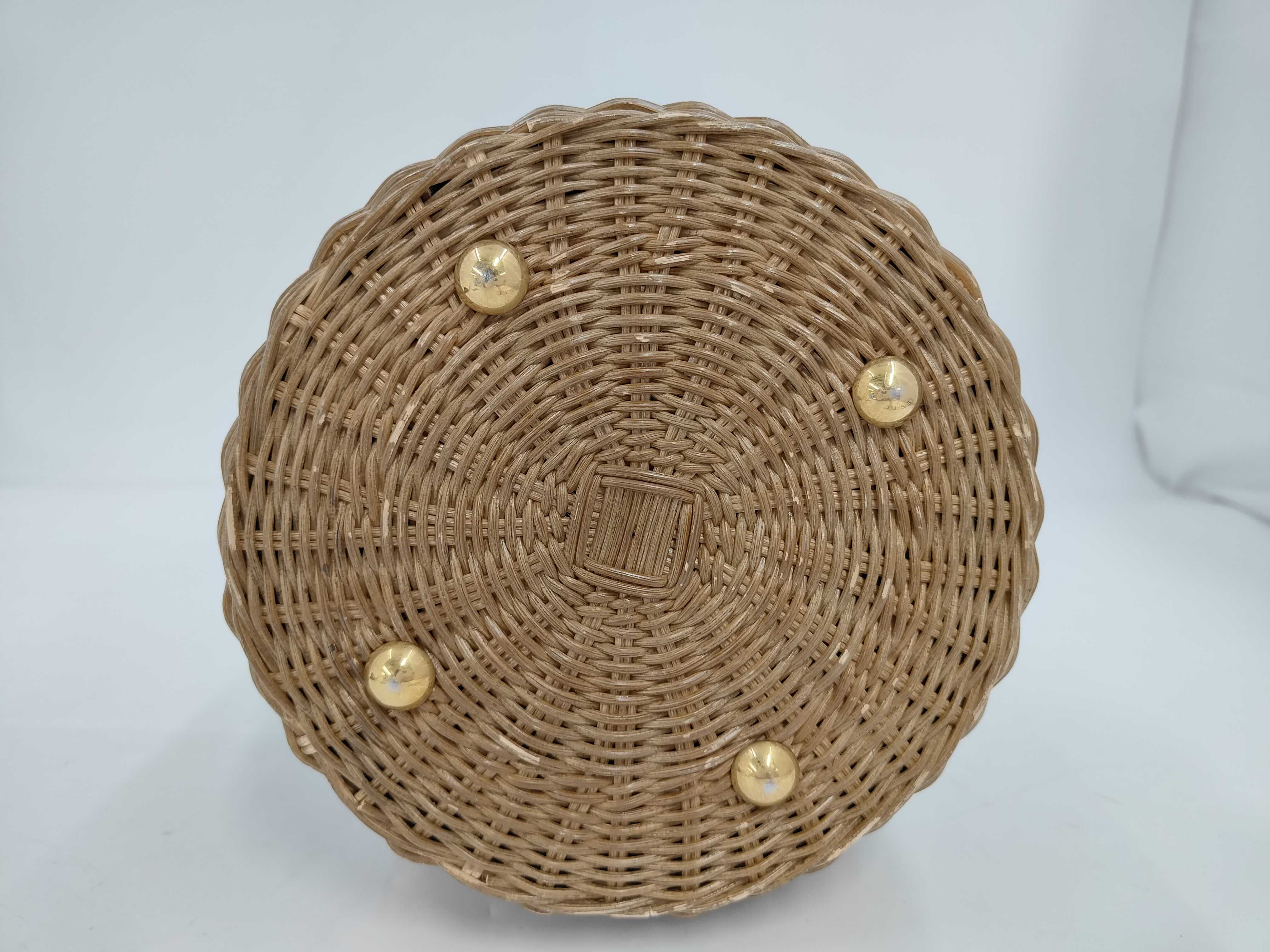 2272 Oblique Wicker Basket Navy Shoulder Bag — view 5