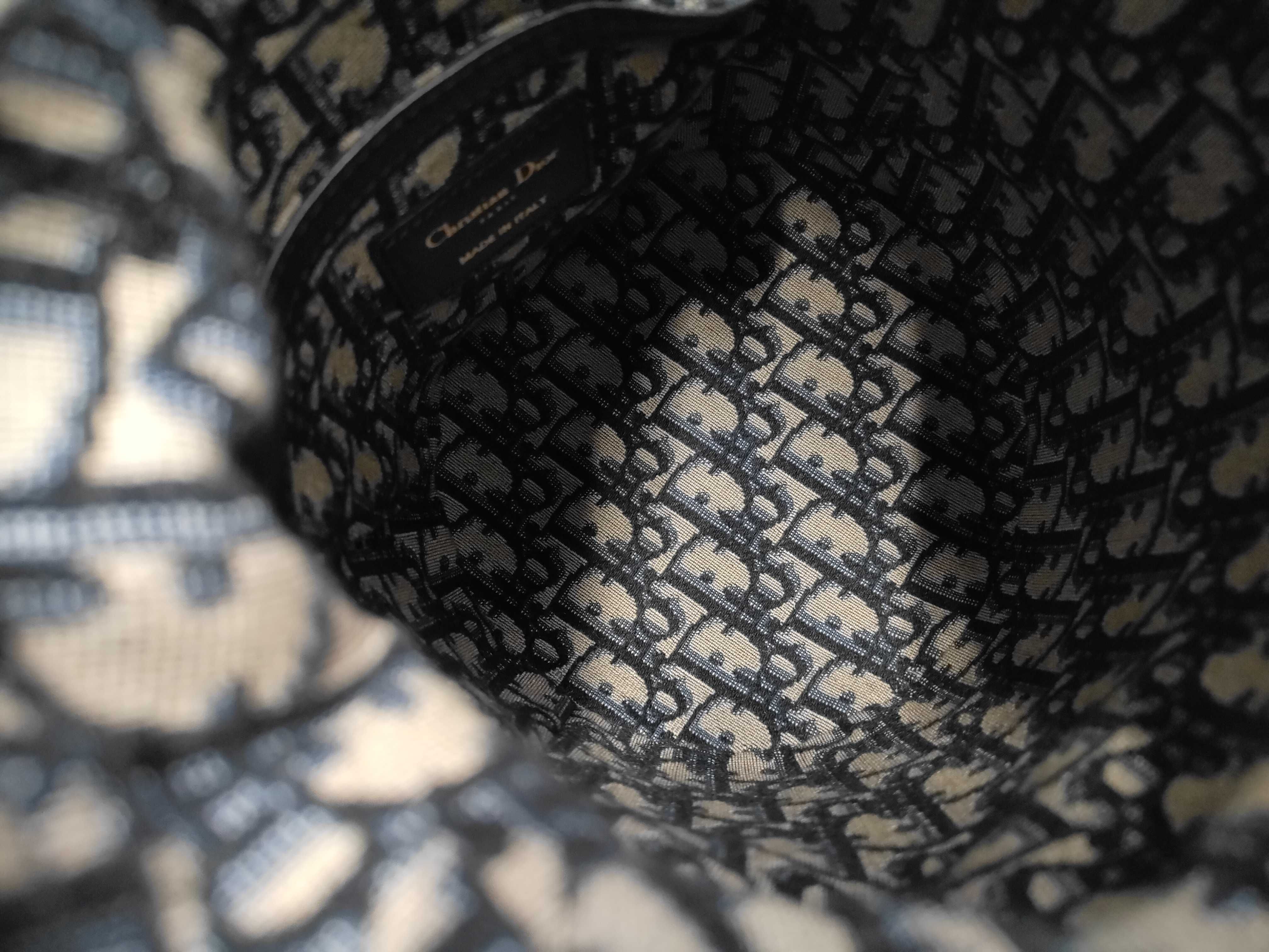 2272 Oblique Wicker Basket Navy Shoulder Bag — view 7