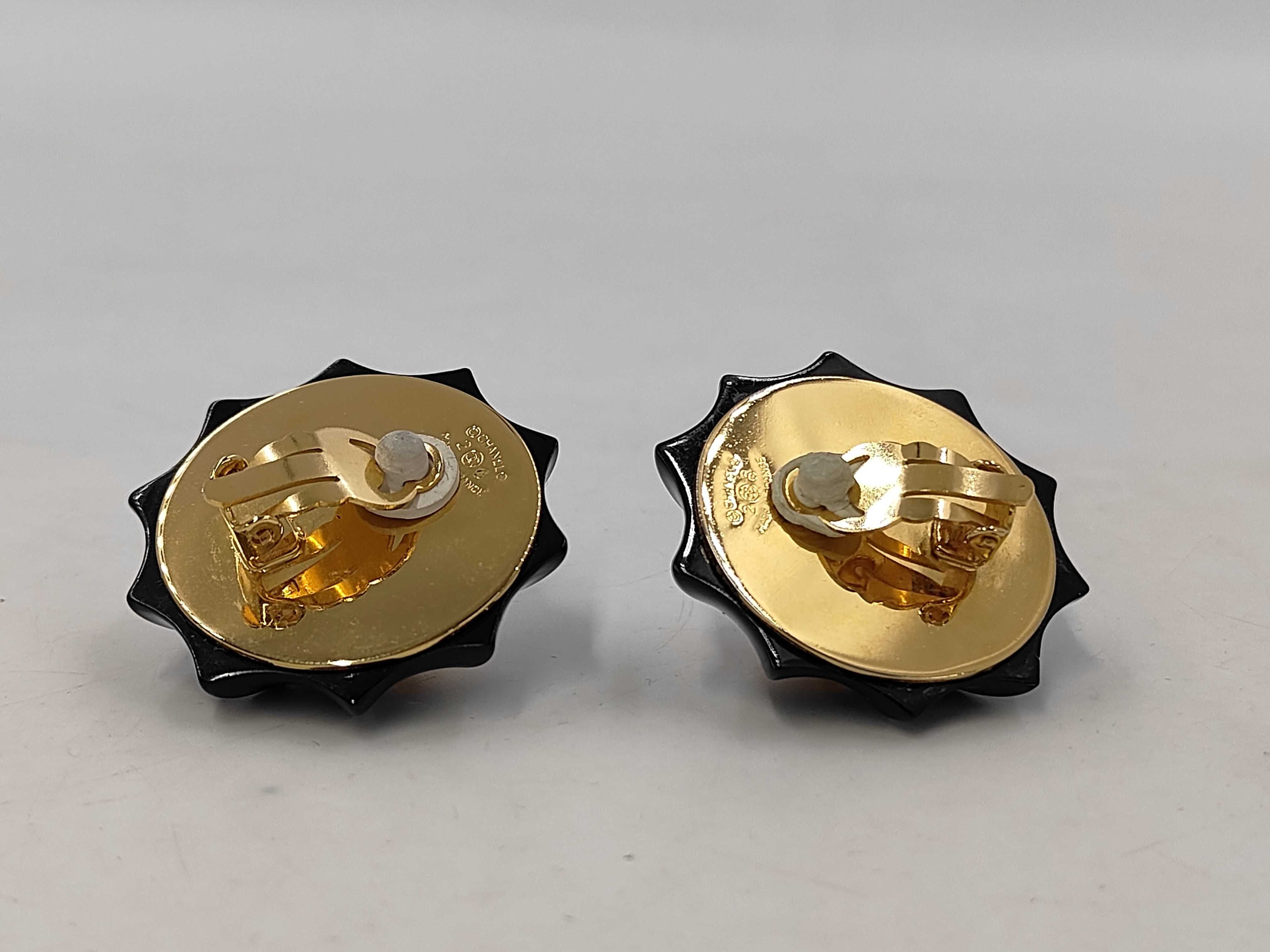 Pearl Earrings, Resin x GP, Black x Gold, Sizes 2 & 6 — view 3