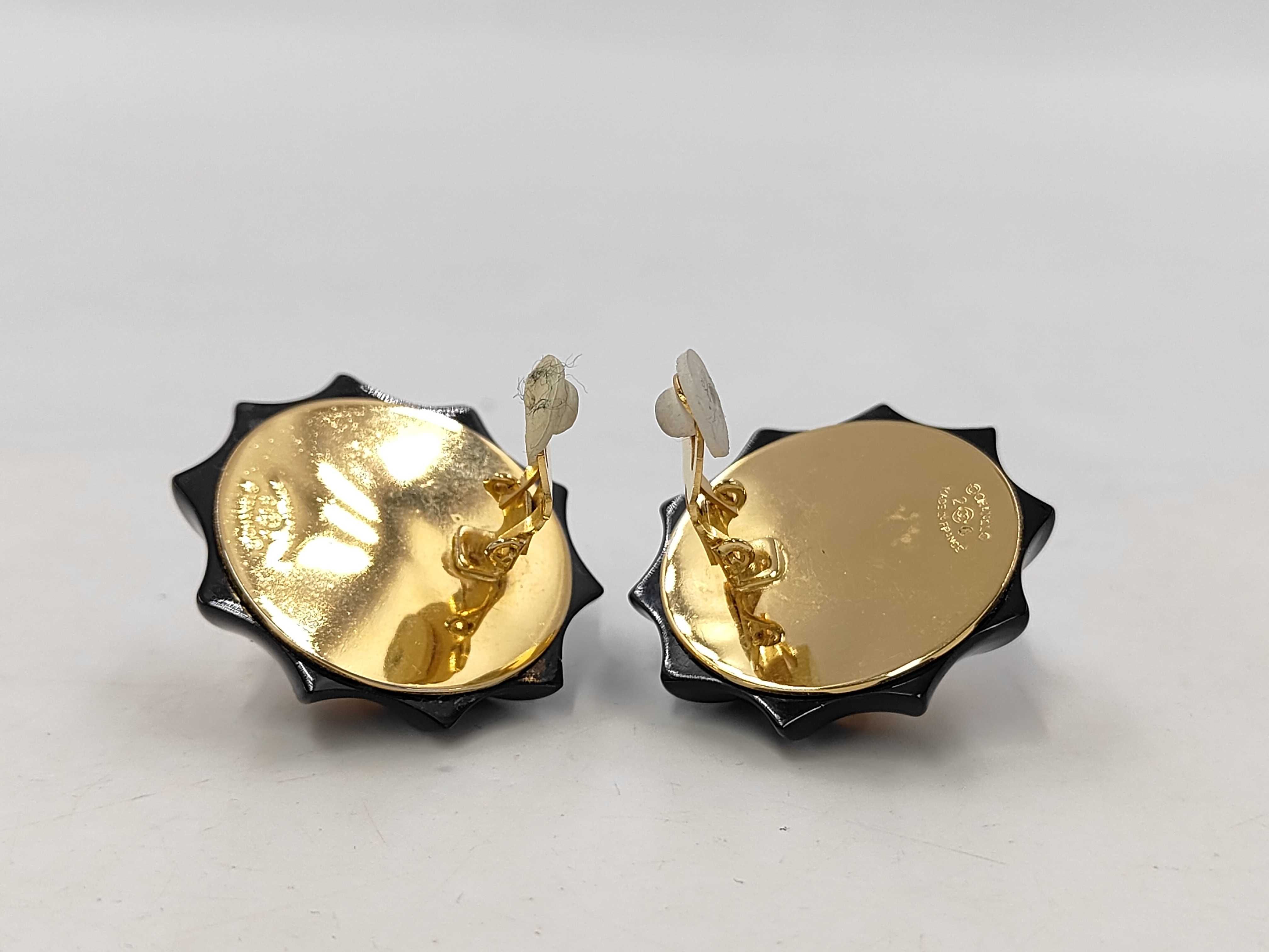 Pearl Earrings, Resin x GP, Black x Gold, Sizes 2 & 6 — view 4